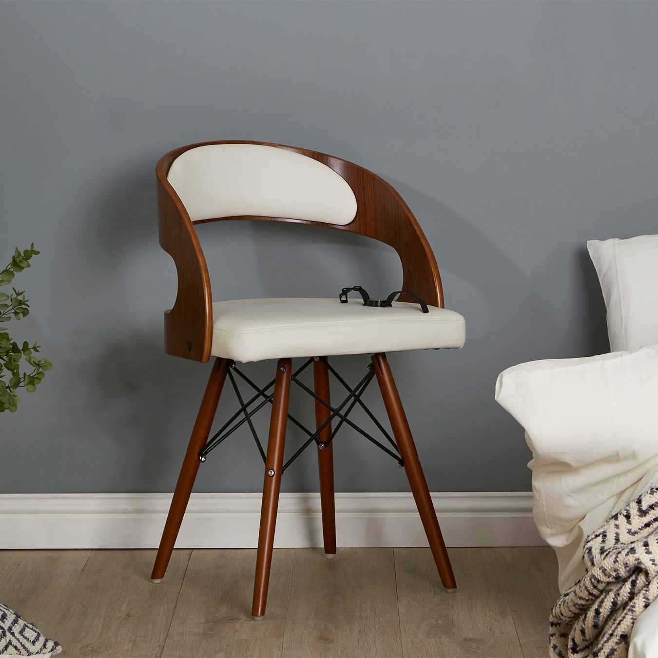 Chair - White / Walnut by Fifty Five South