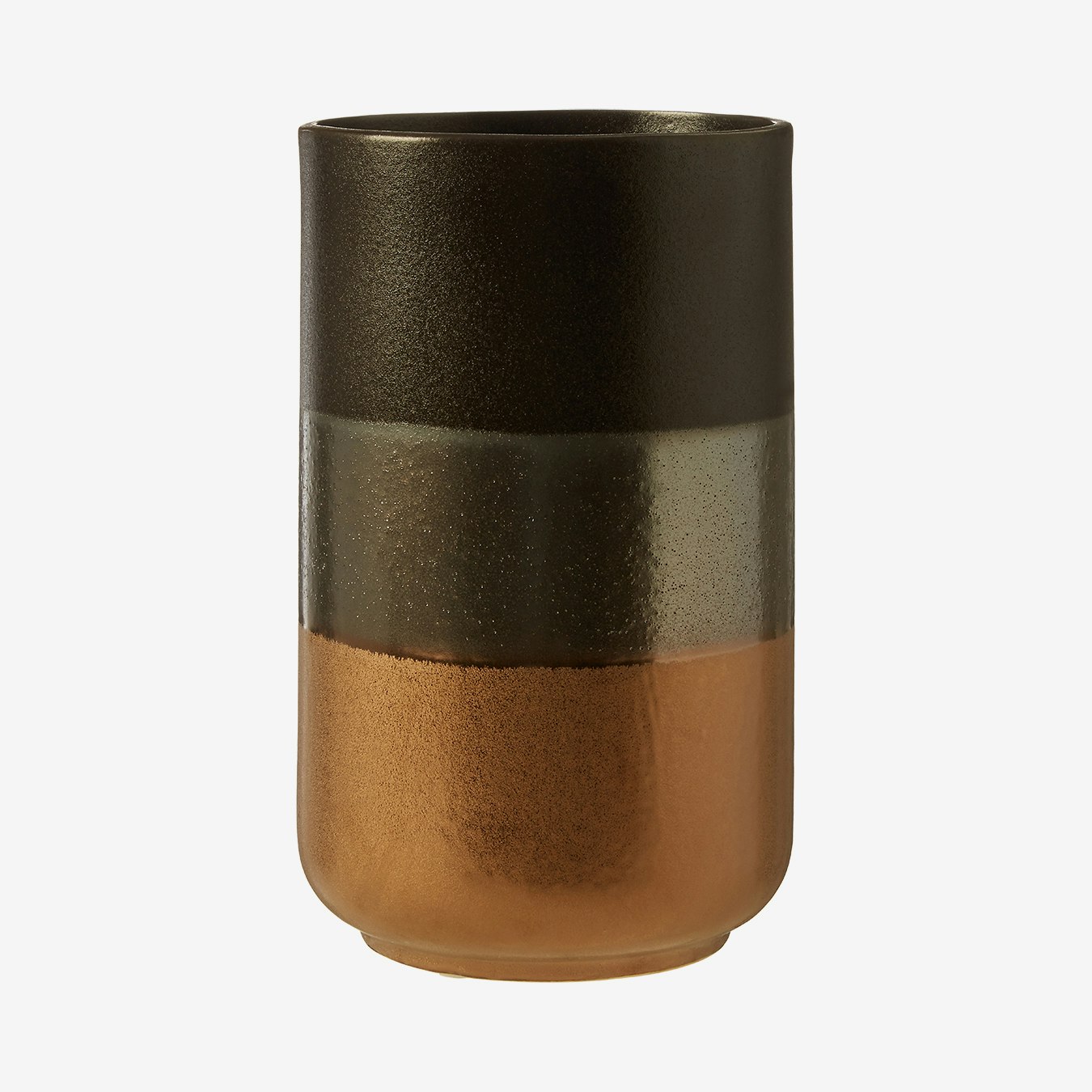 Nixon Vase - Black / Metallic - Stoneware by Fifty Five South
