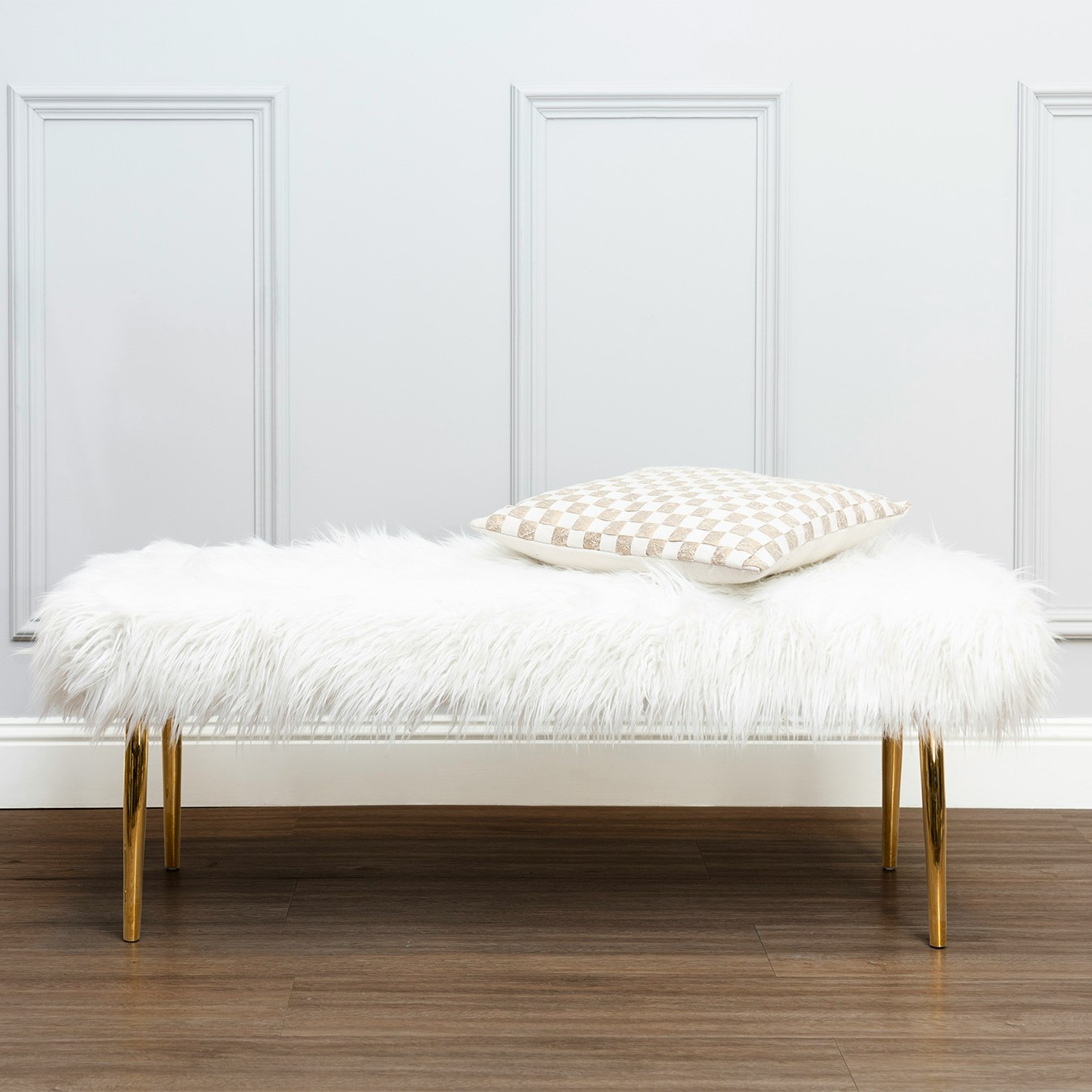 Clarence Bench - White / Gold by Fifty Five South