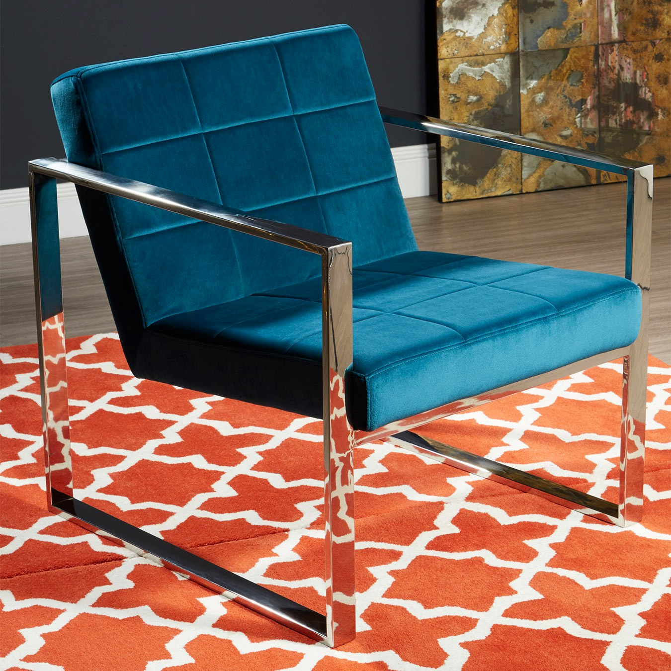 Vogue Cocktail Chair with Sled Base - Teal by Fifty Five South
