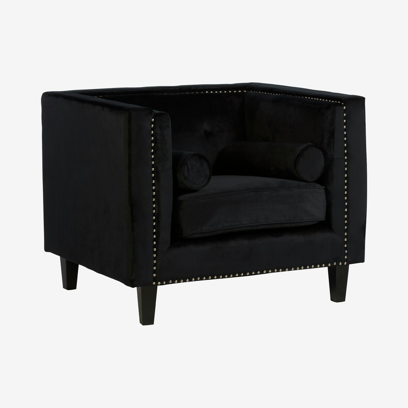 Felisa Chair with Stud Detail - Black by Fifty Five South