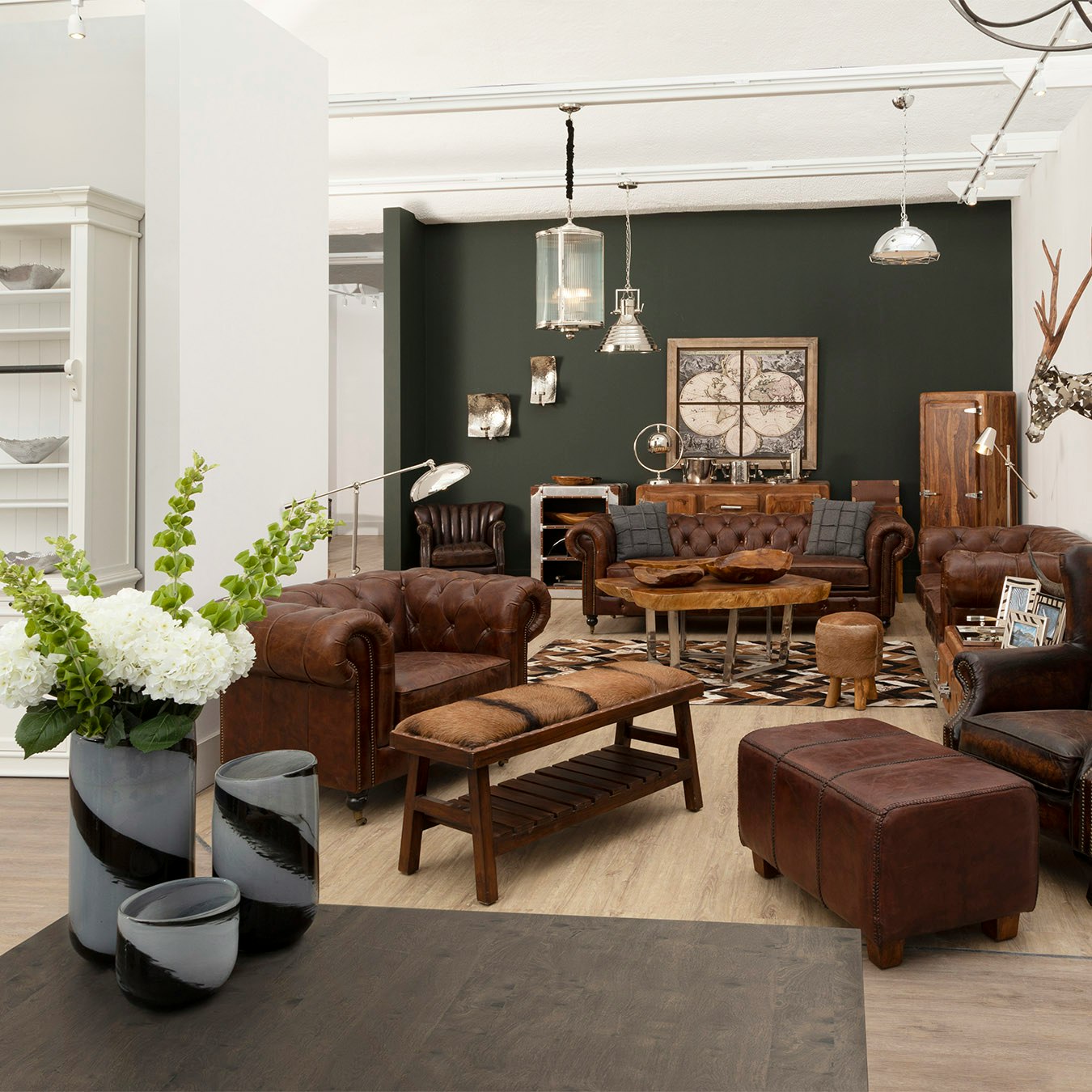 Inca Bench - Brown Goathide by Fifty Five South