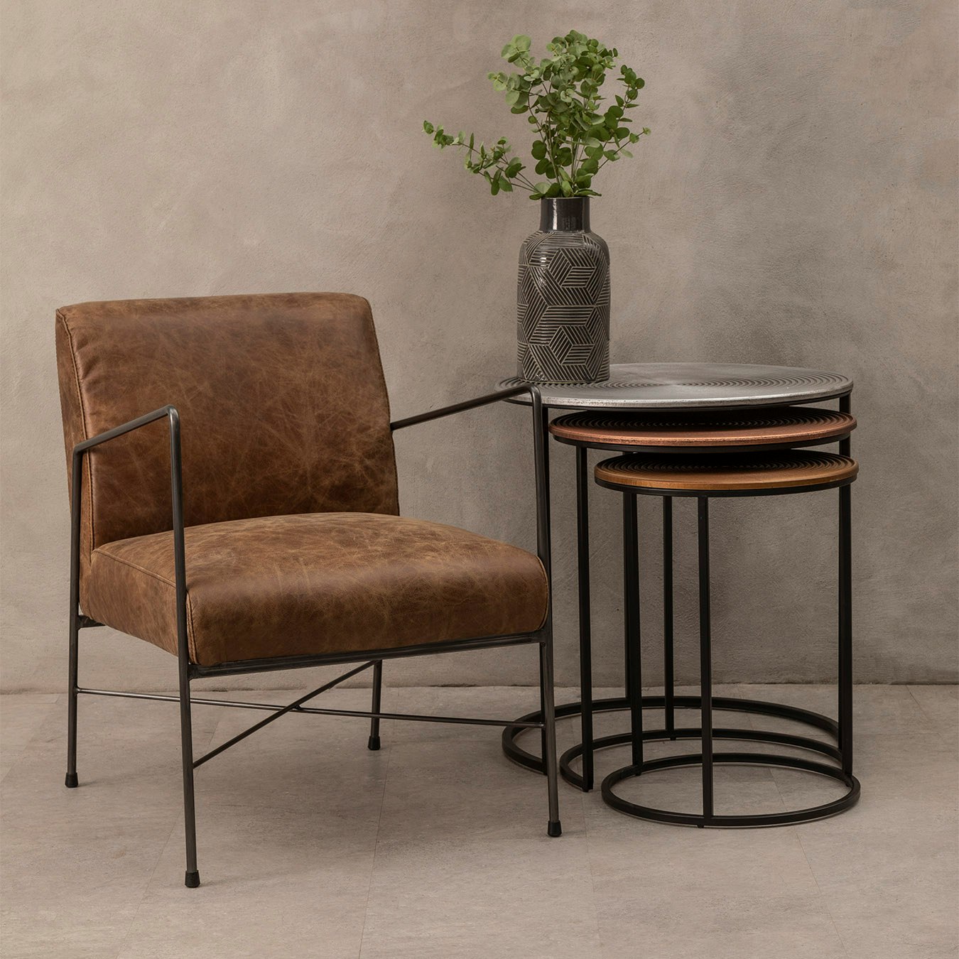 Hoxton Dining Chair - Light Brown by Fifty Five South