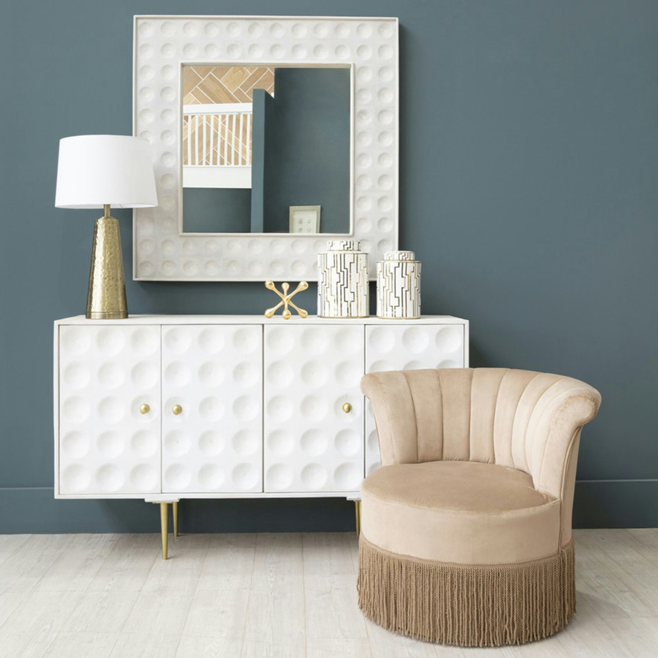 Louxor Swivel Chair - Mink by Fifty Five South