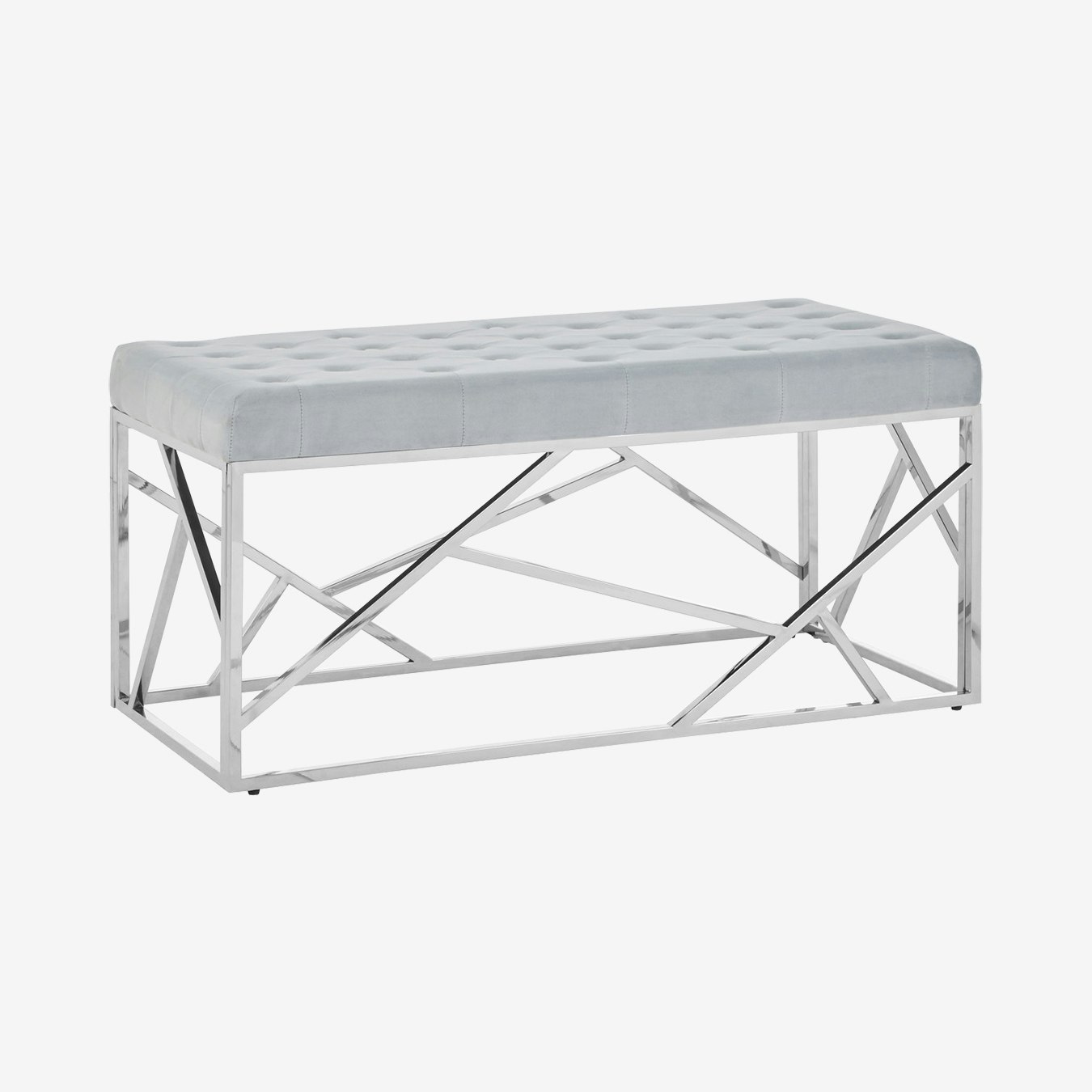 Allure Bench with Angled Lines Base - Powder Blue / Silver by Fifty Five South