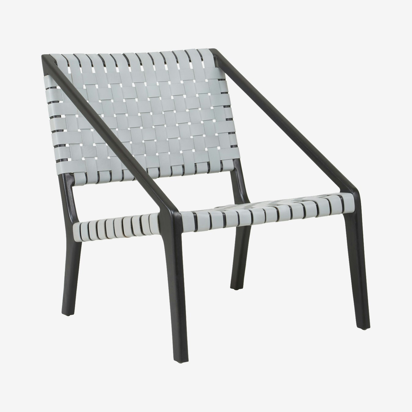 Kendari Chair - Grey / Black - Strap Cow Leather / Teak Wood by Fifty Five South