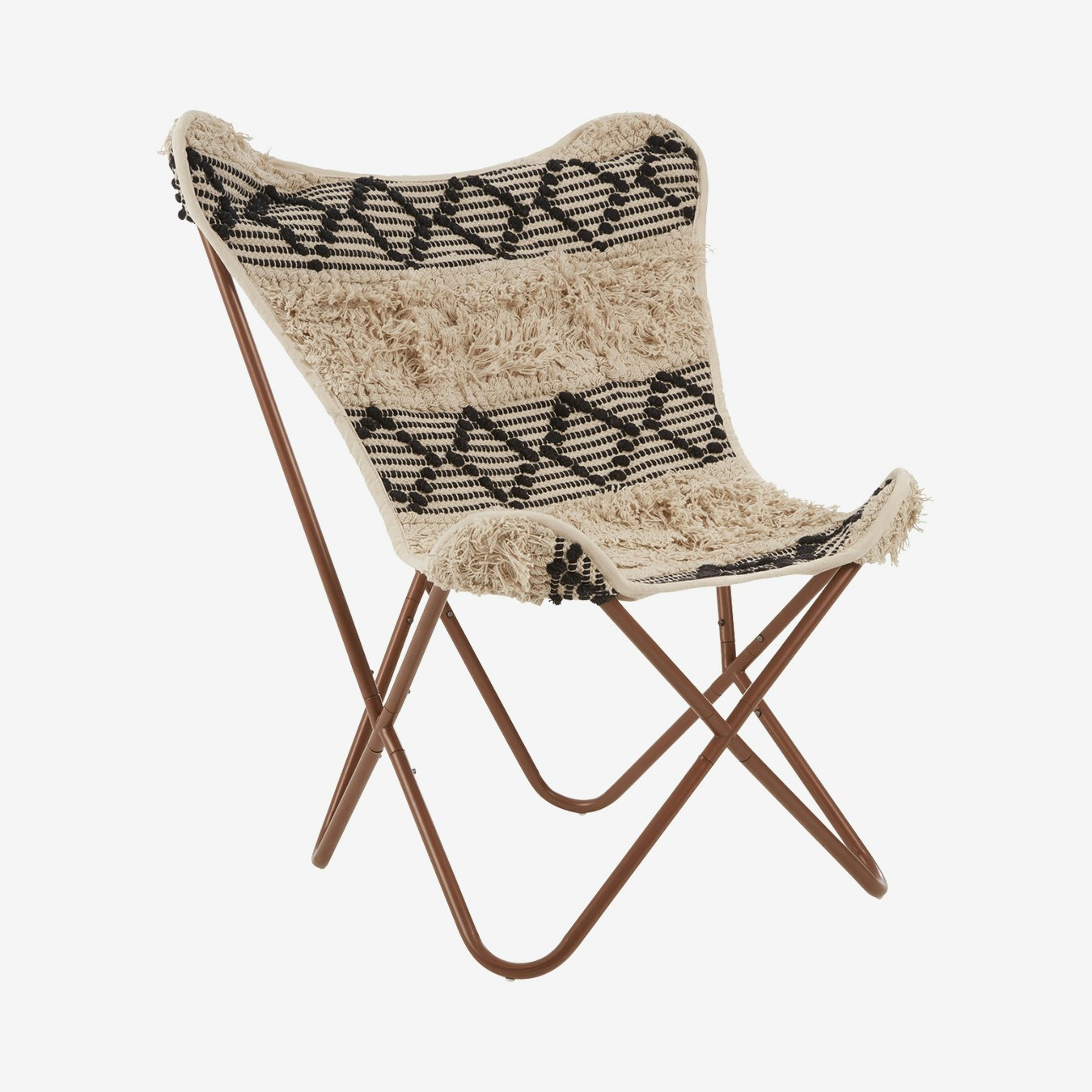 Cefena Butterfly Chair - Black / Beige by Fifty Five South