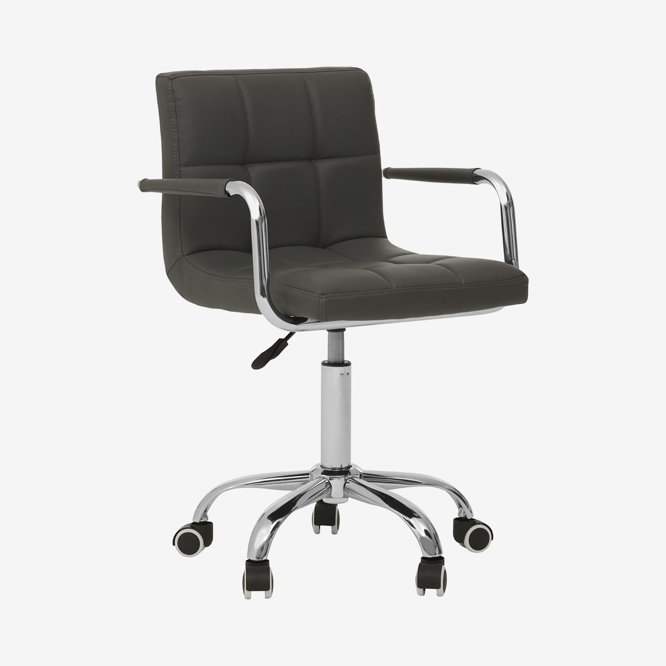 Office Chair with Square Stitch Back - Black / Chrome by Fifty Five South