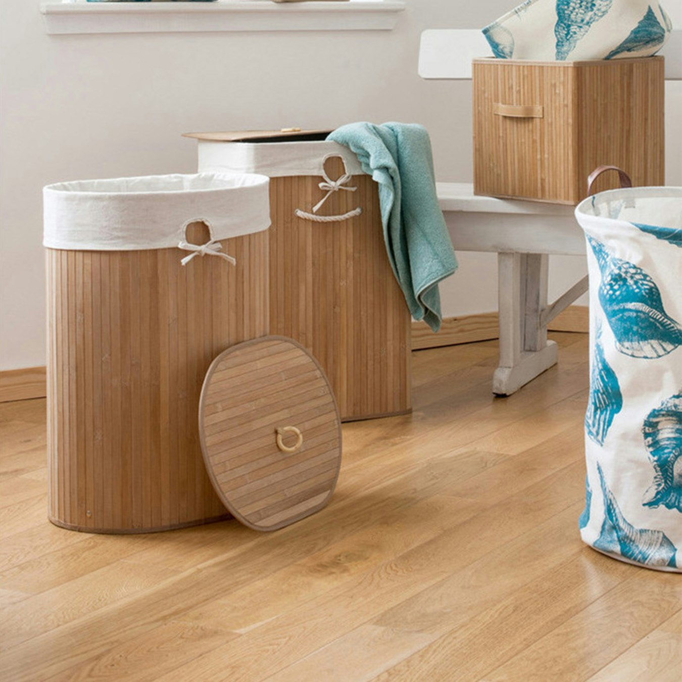 Kankyo Oval Laundry Hamper - Natural by Fifty Five South