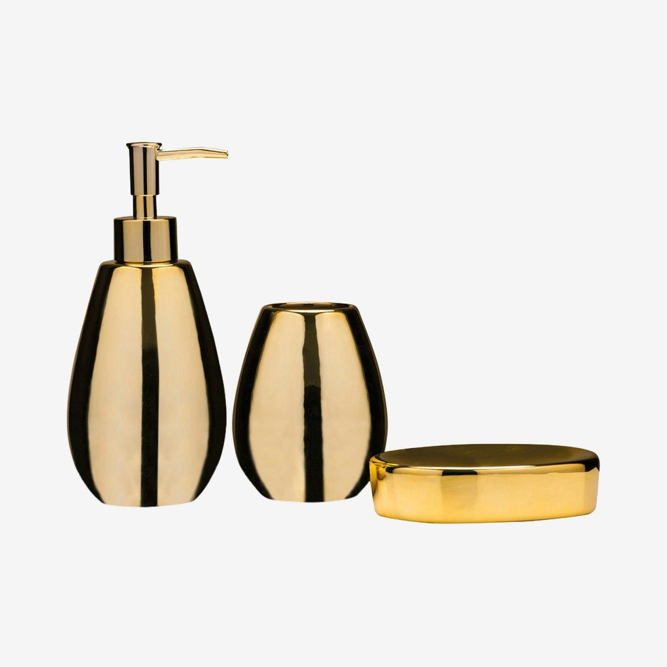 Magpie Bathroom Set - Gold - Set of 3 by Fifty Five South