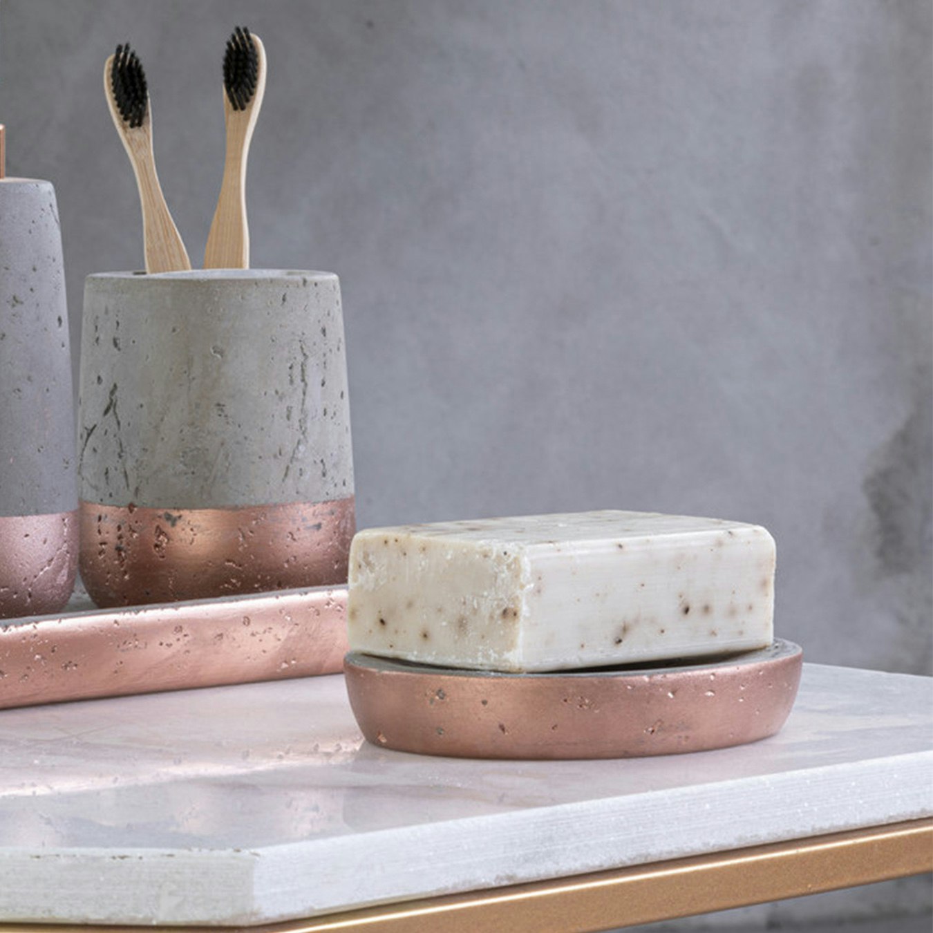 Neptune Oval Soap Dish - Copper / Grey by Fifty Five South
