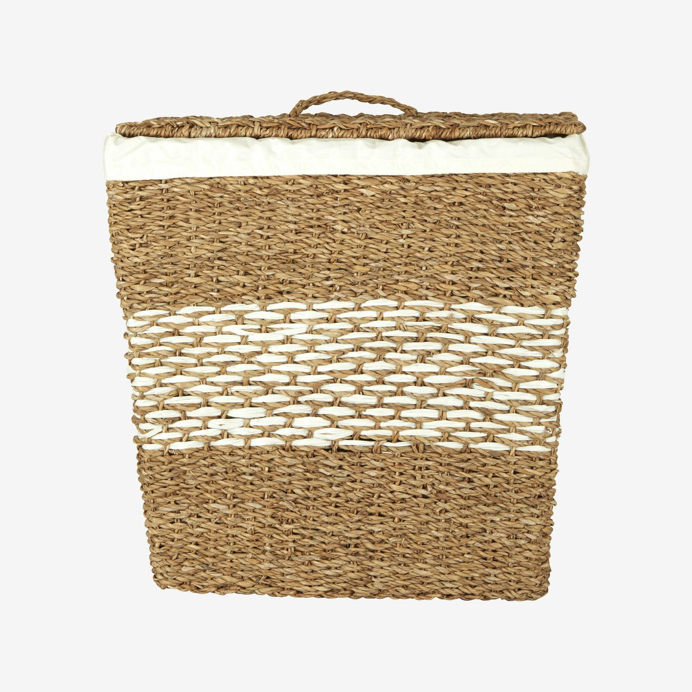 Basket with Lid - Natural / White by Fifty Five South