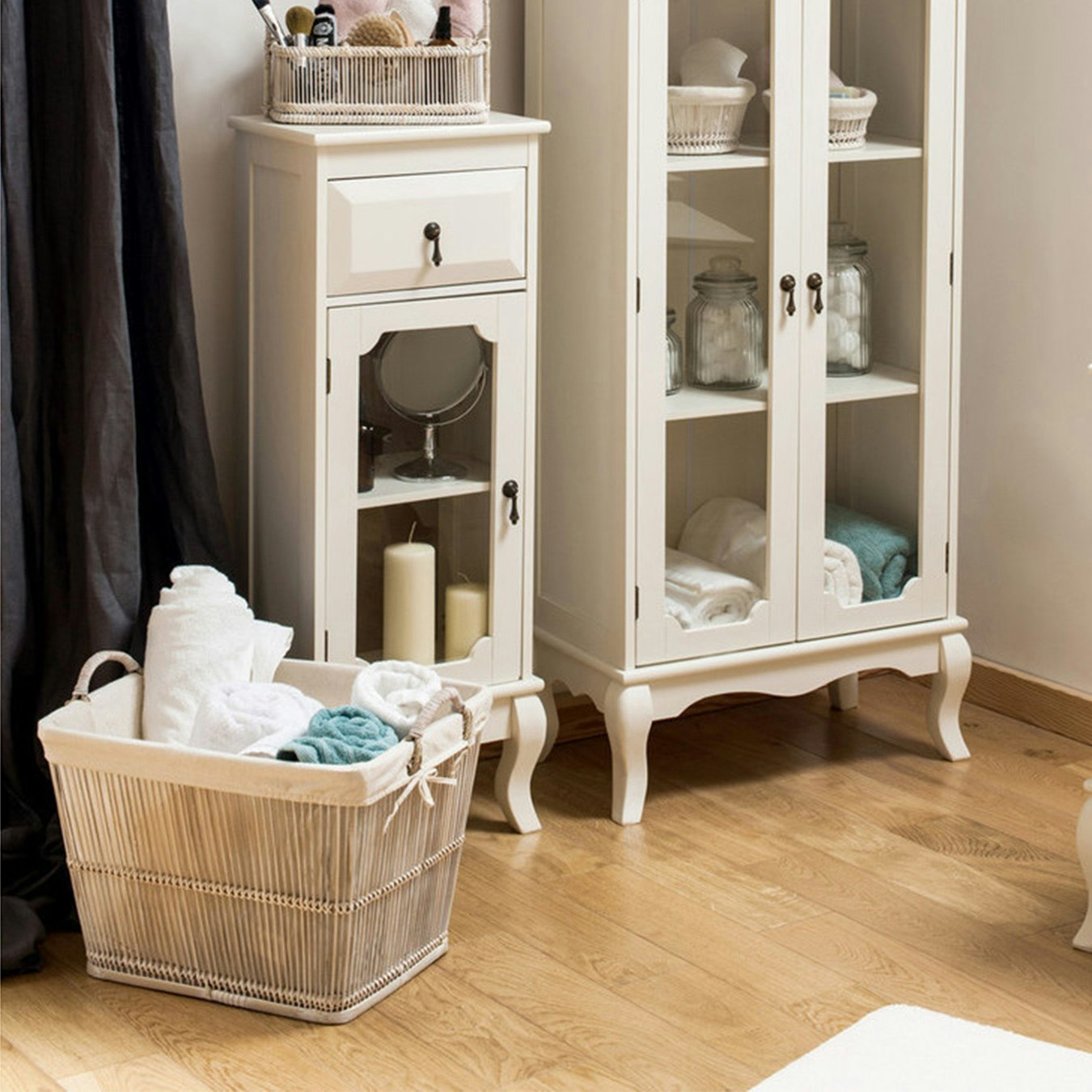 Storage Baskets - White Washed - Set of 2 by Fifty Five South