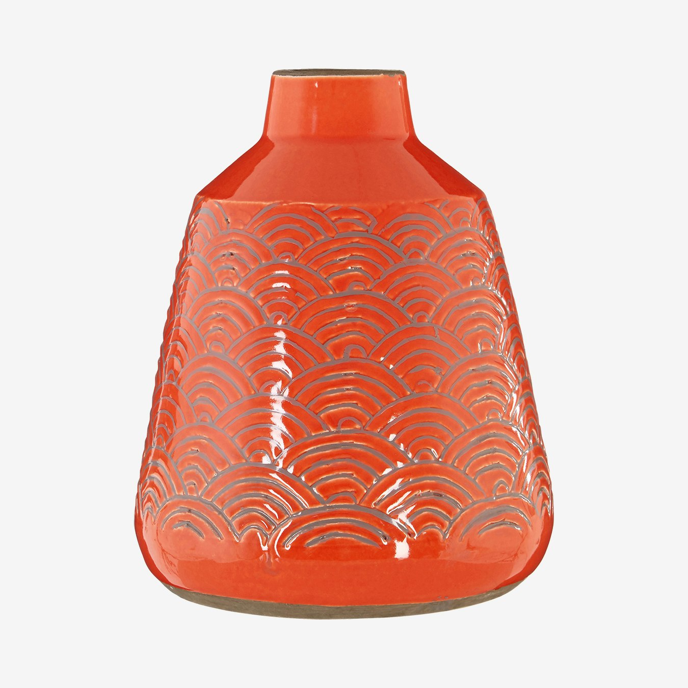 Dalta Handcrafted Vase - Orange - Earthenware by Fifty Five South