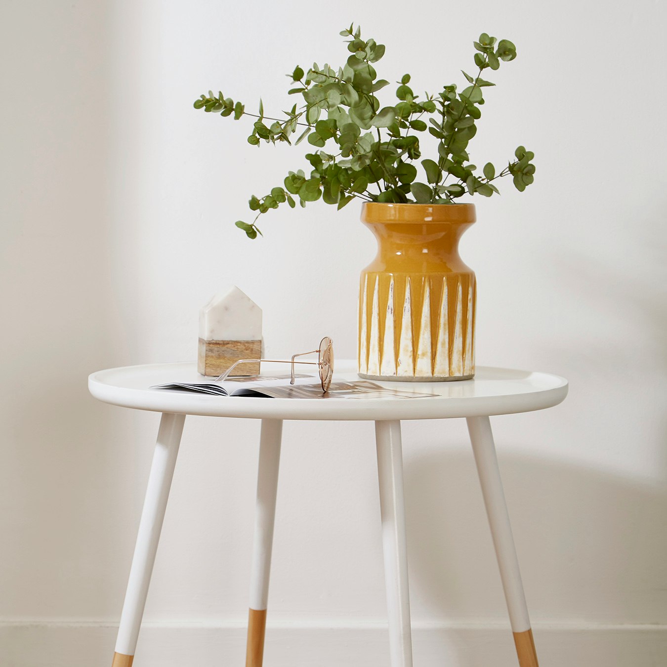 Theo Handcrafted Vase - Ochre - Earthenware by Fifty Five South