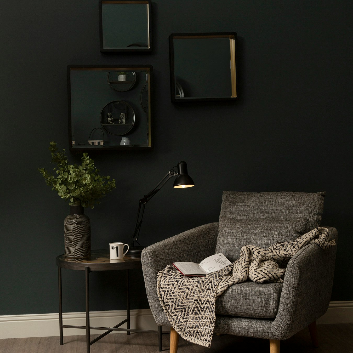 Vector Handcrafted Vase - Charcoal Black - Earthenware by Fifty Five South