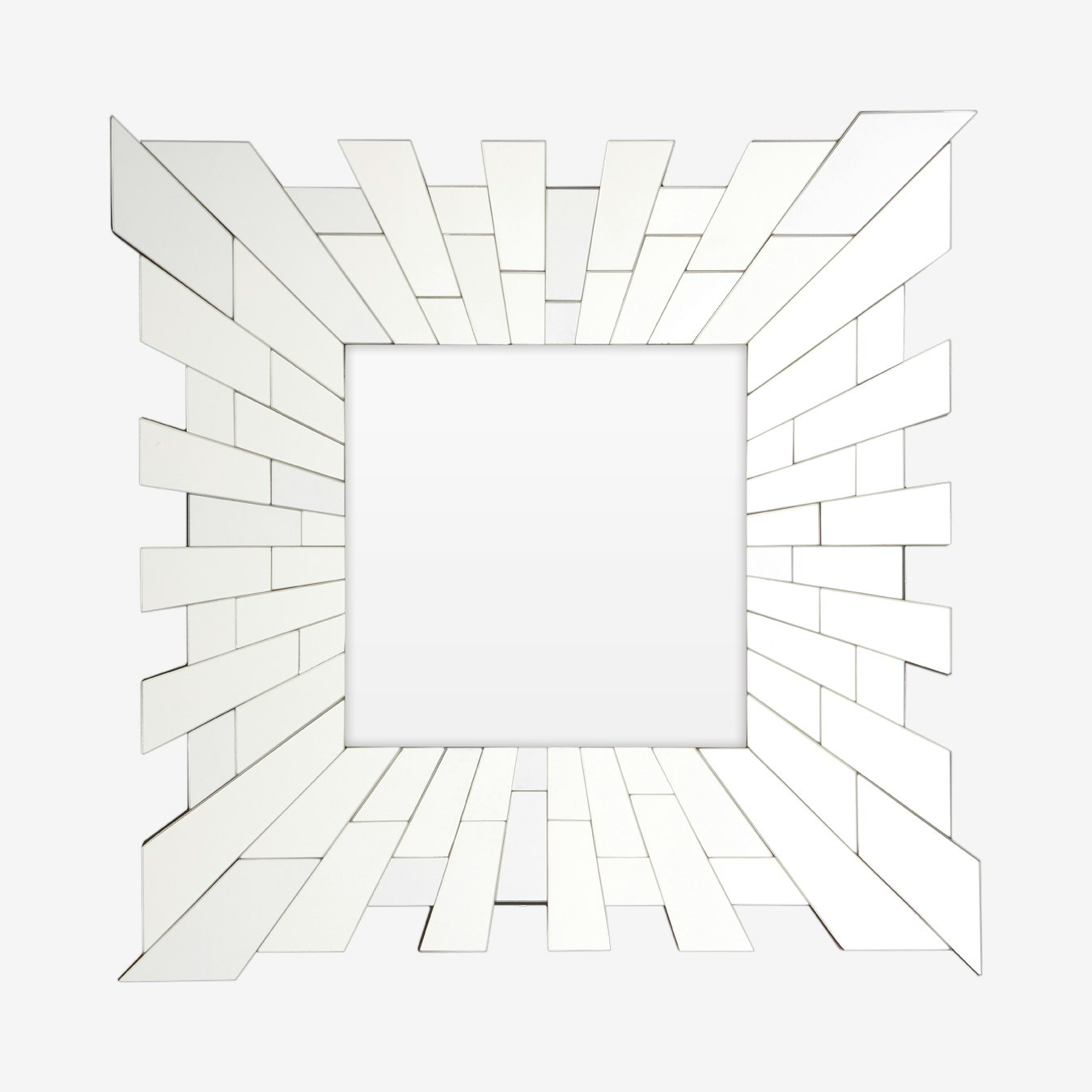 Glitzy Square Wall Mirror - Silver by Fifty Five South
