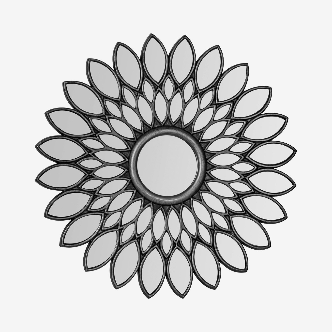 Lyra Wall Round Mirror - Silver by Fifty Five South