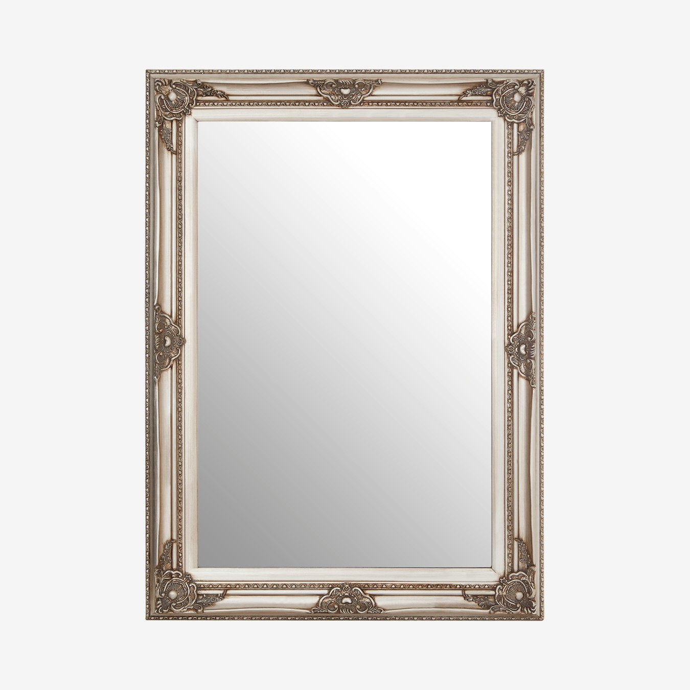 Baroque Rectangle Wall Mirror - Grey by Fifty Five South