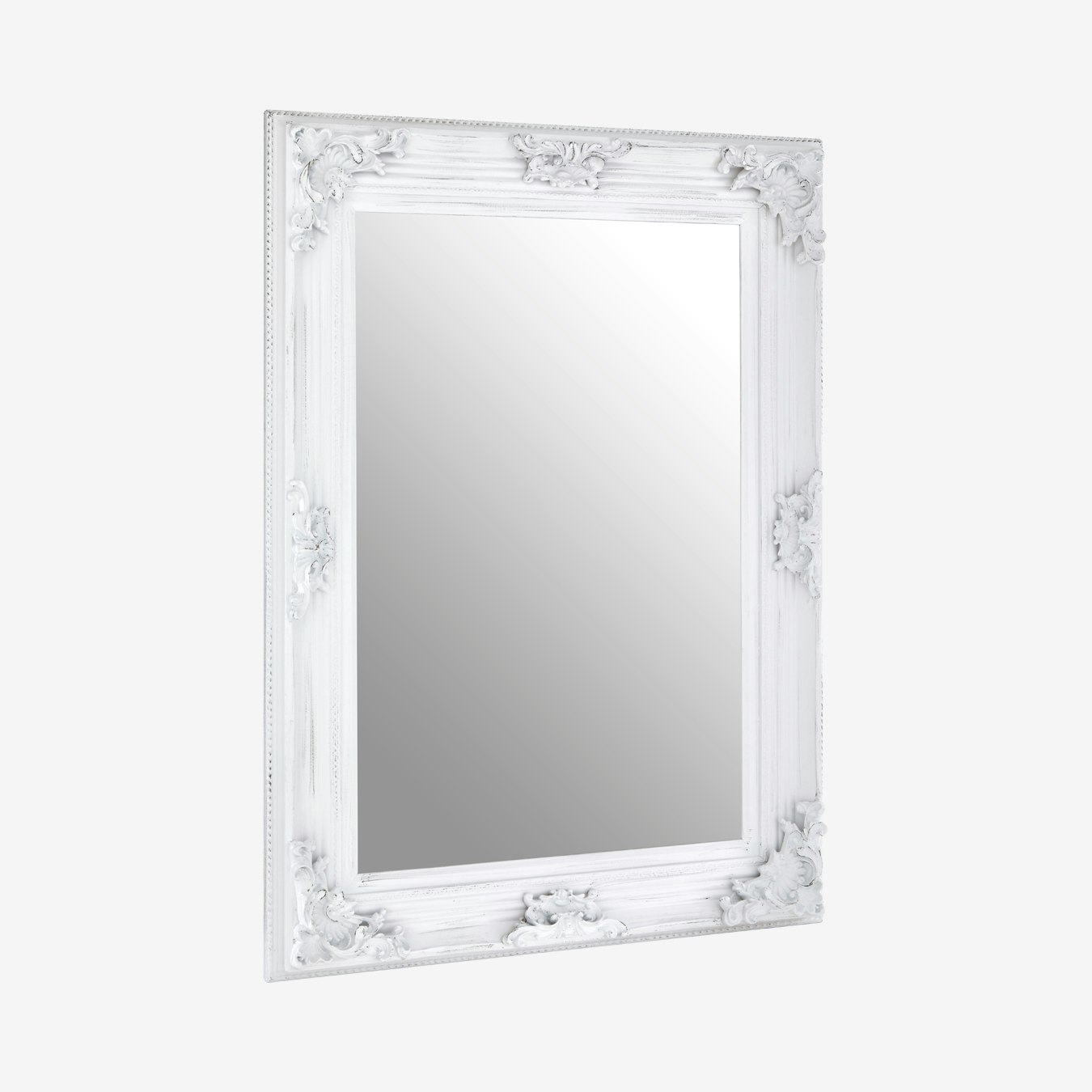 Baroque Rectangle Wall Mirror - Antique White by Fifty Five South