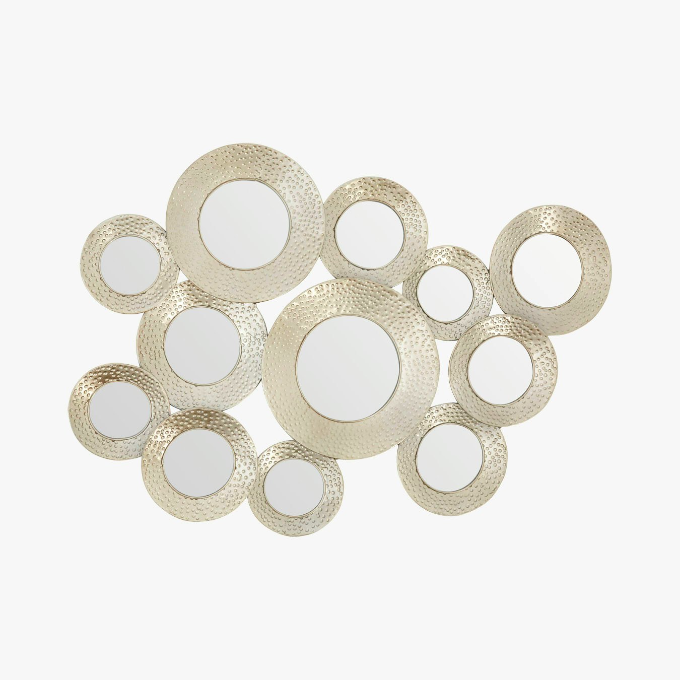 Marcia Multi-circle Wall Mirror - Hammered Silver by Fifty Five South