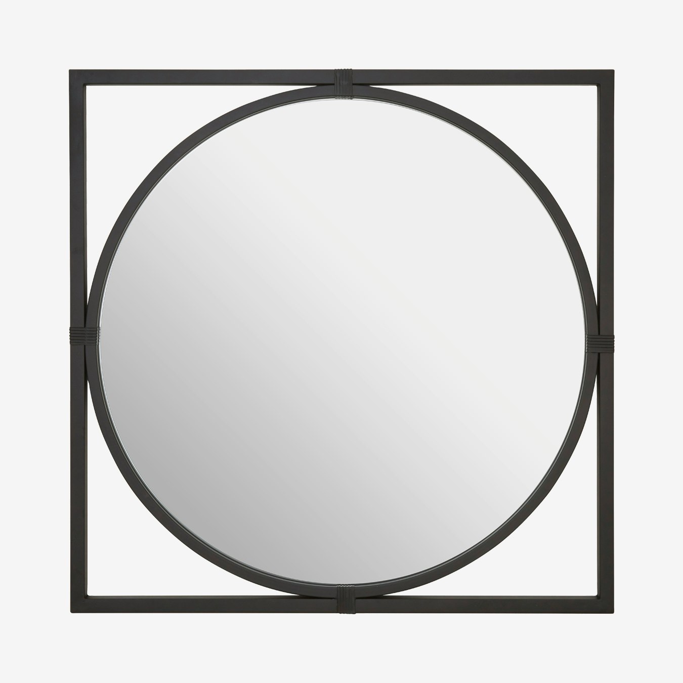 Jair Square Wall Mirror - Black - Metal by Fifty Five South