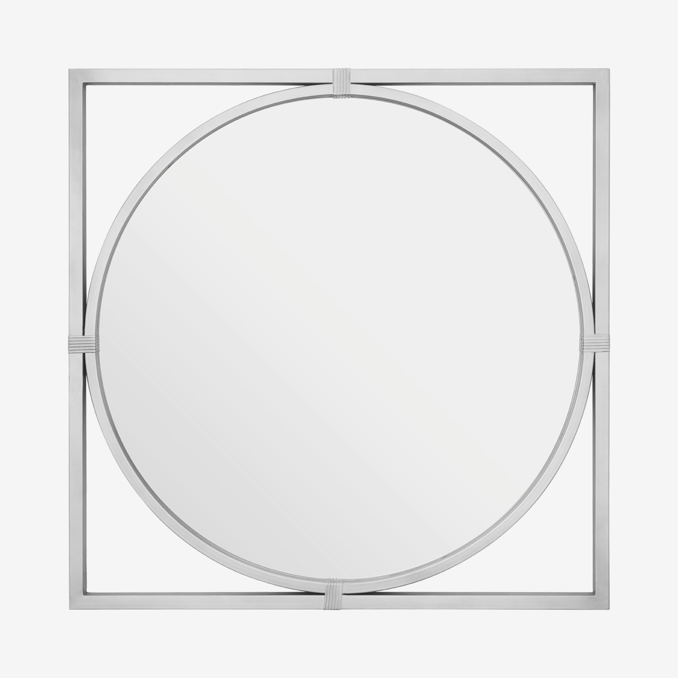 Jair Square Wall Mirror - Silver - Metal by Fifty Five South