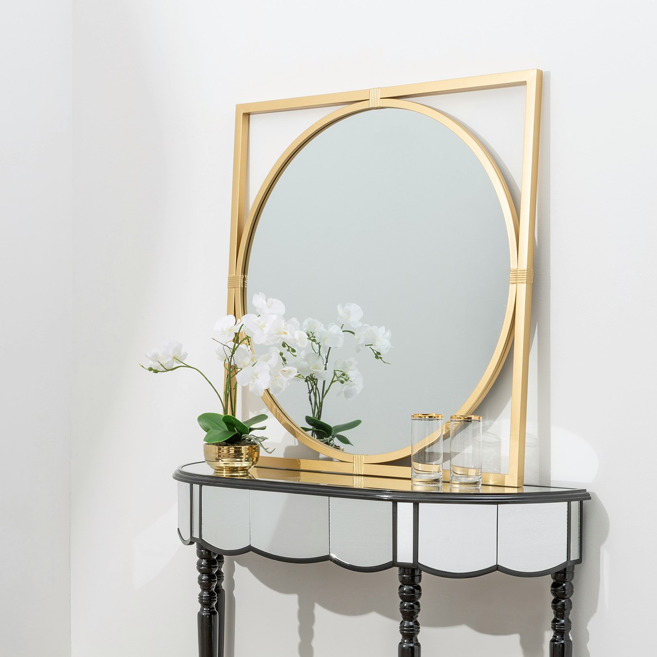 Jair Square Wall Mirror - Gold by Fifty Five South