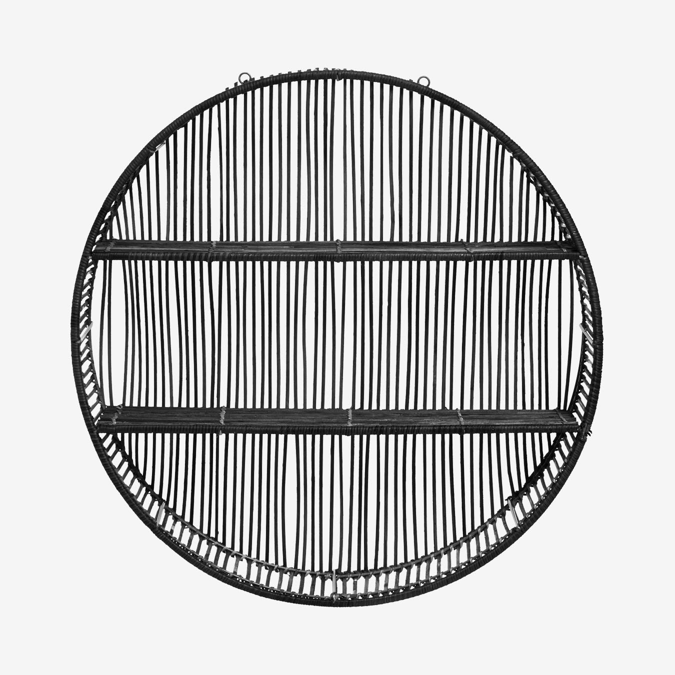 Batu Wall Shelf - Black - Rattan / Metal by Fifty Five South