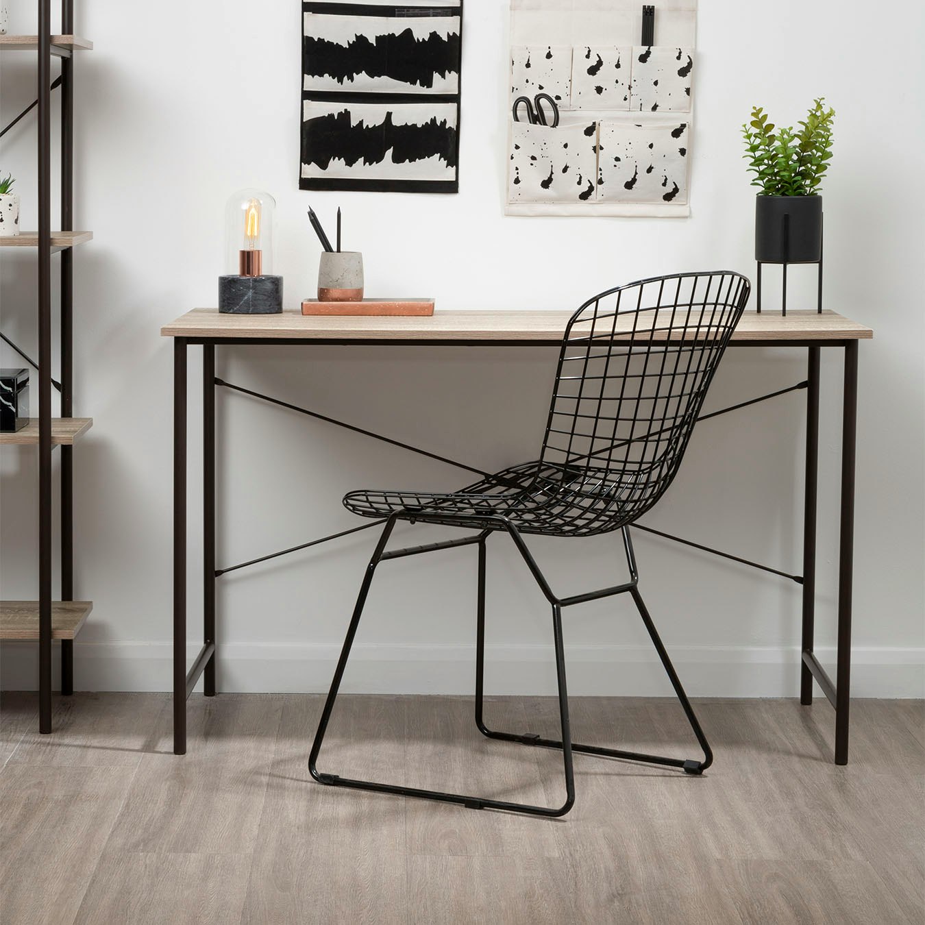 Bradbury Desk - Grey Oak - Brown by Fifty Five South