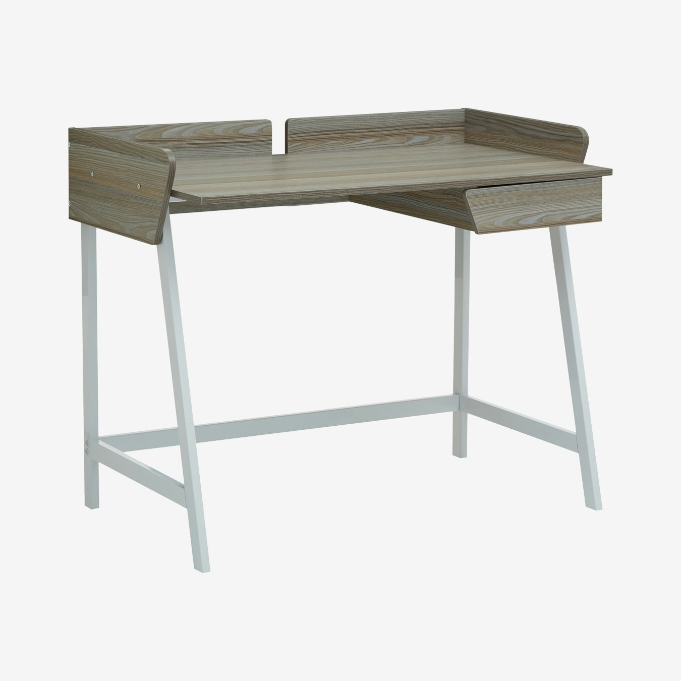 Bradbury 1 Drawer Desk - Light Oak - White by Fifty Five South