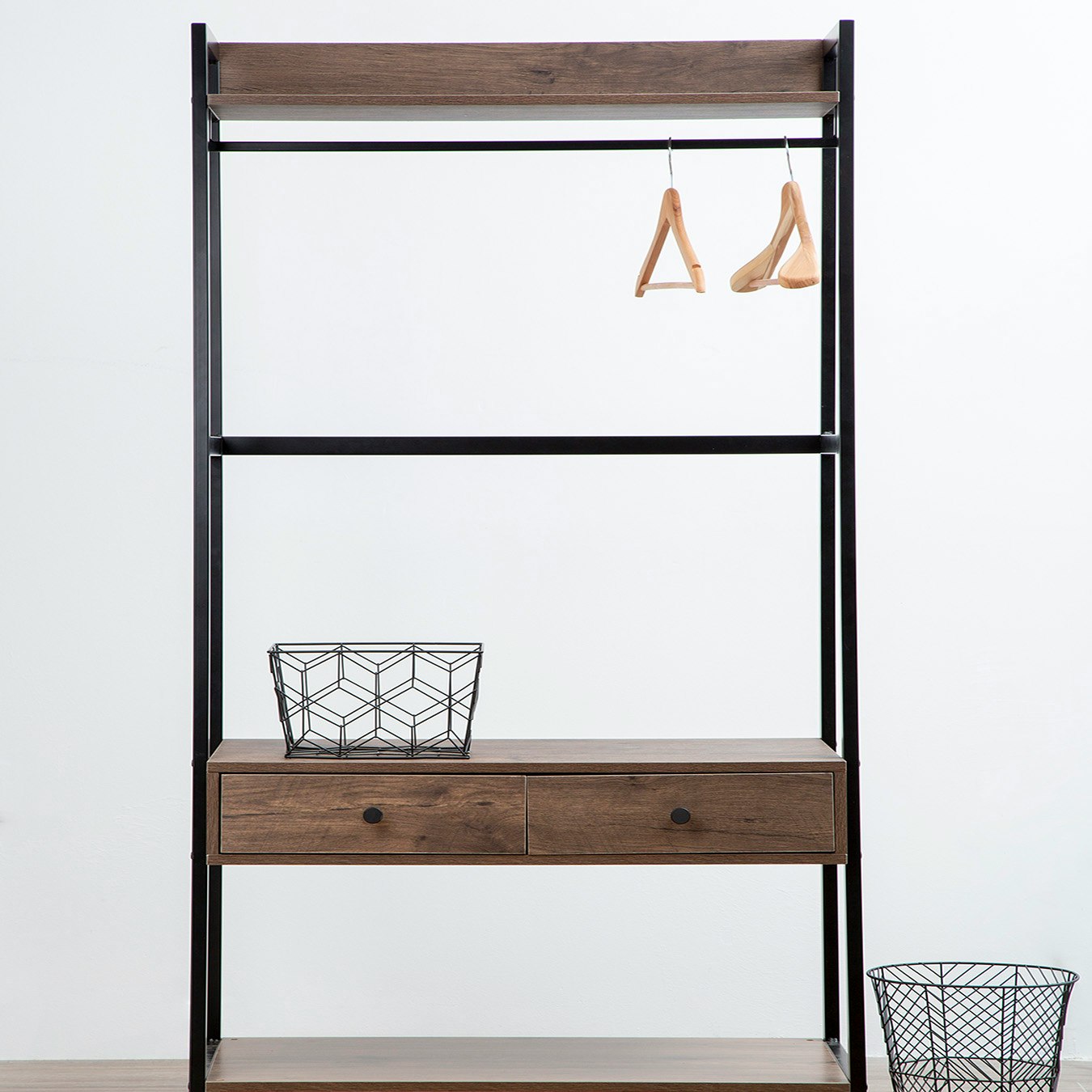 Bradbury Storage Unit - Dark Oak - Black by Fifty Five South
