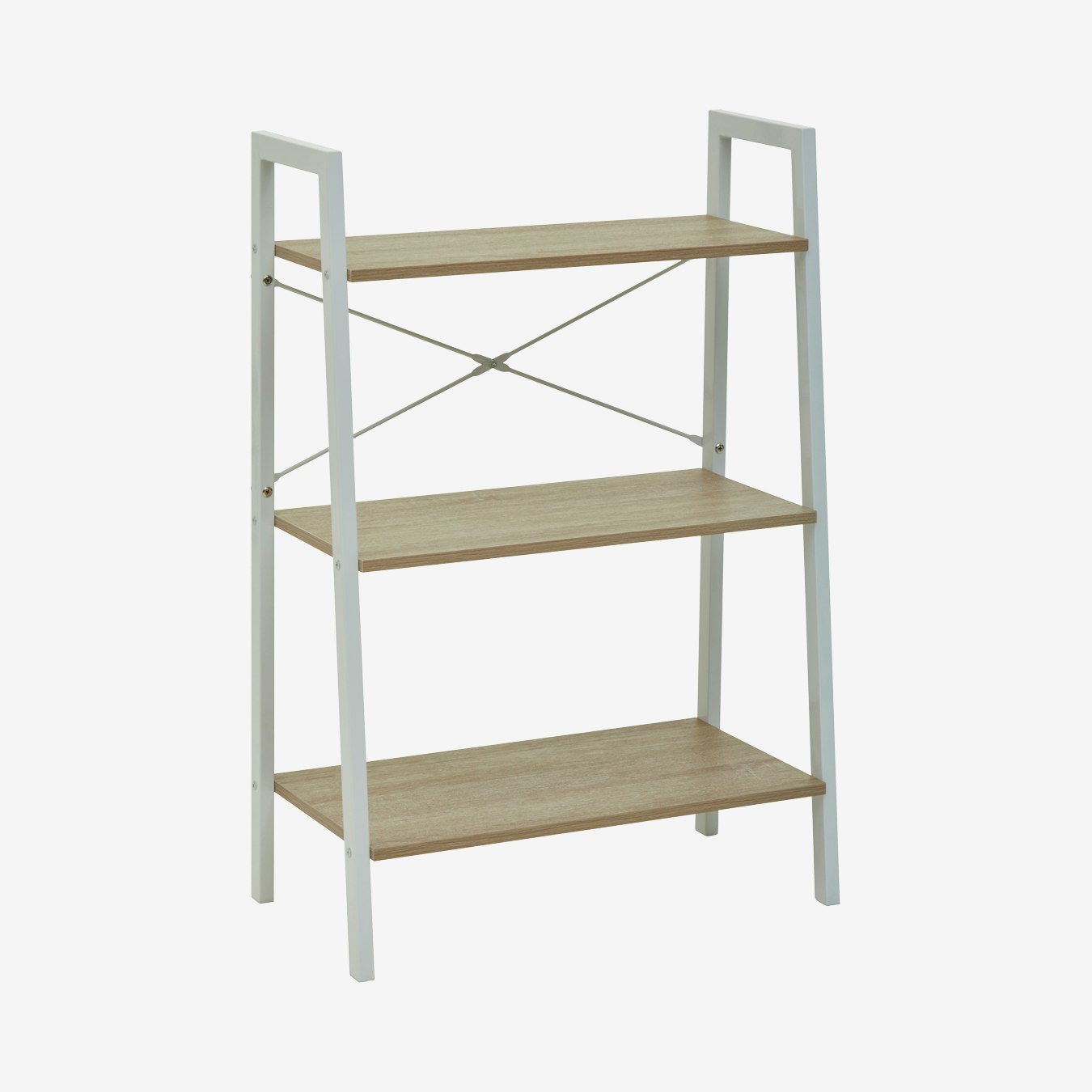 Bradbury 3 Tier Shelves - Natural Oak - White by Fifty Five South