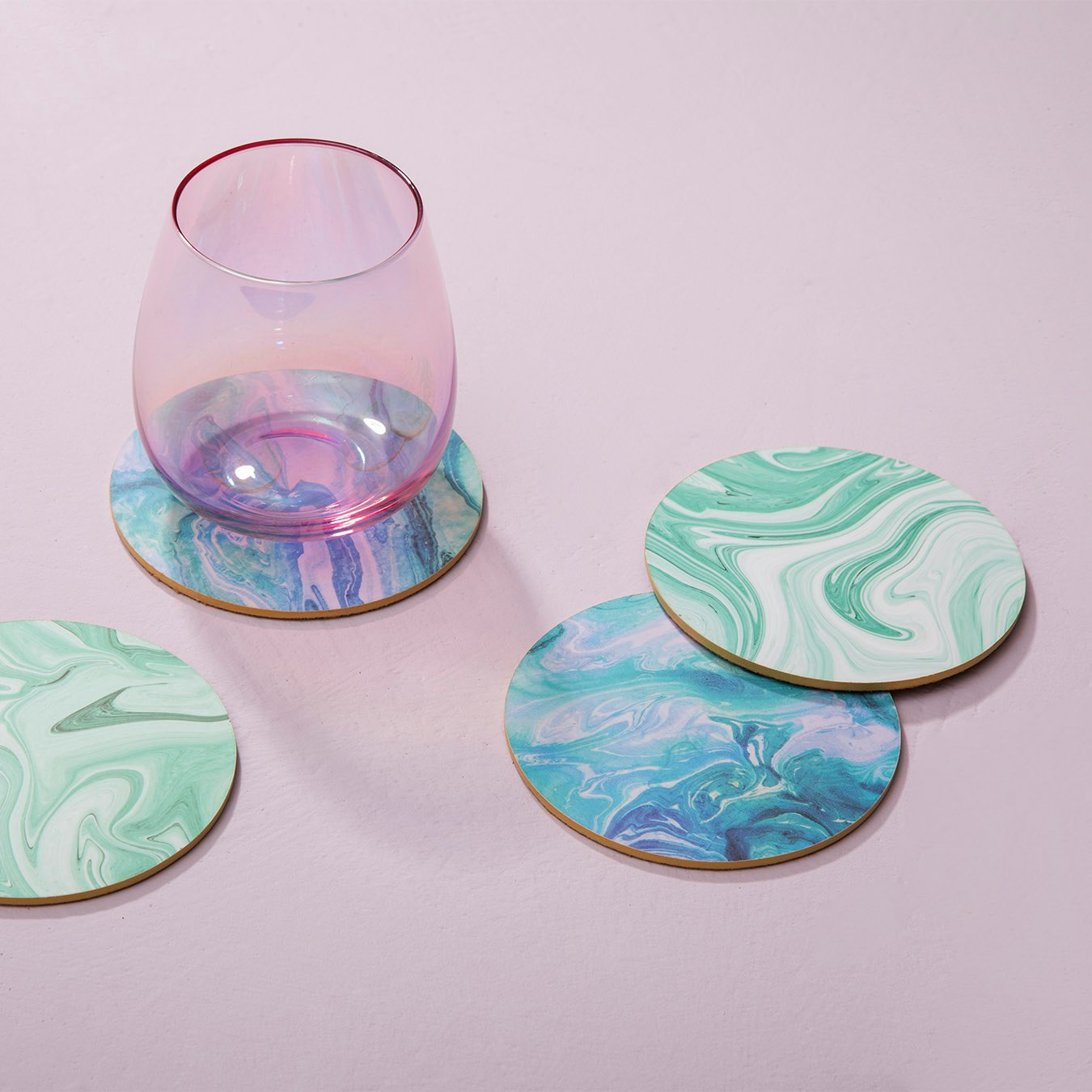 Mimo Coasters - Marble Wave Printed - Set Of 4 by Fifty Five South