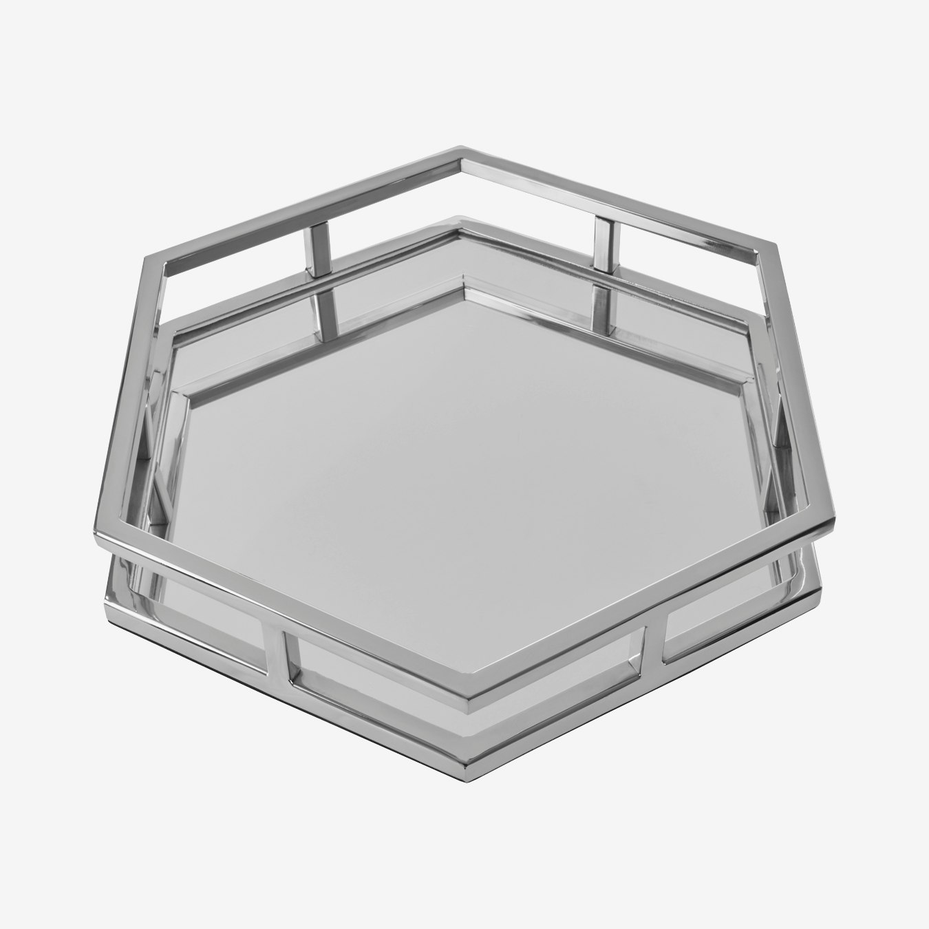 Herber Hexagonal Tray - Mirrored by Fifty Five South
