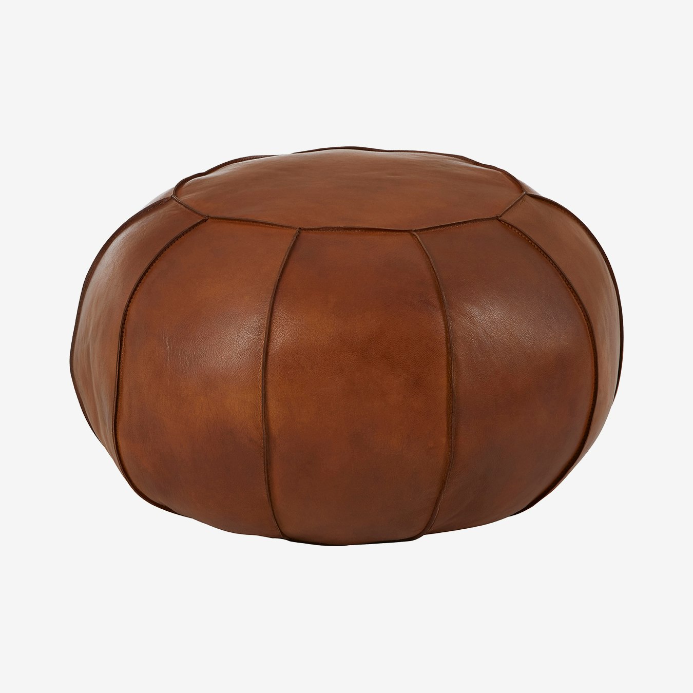 Buffalo Pouffe - Tan - Leather by Fifty Five South