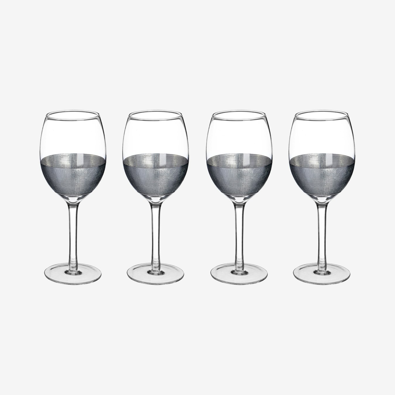 Apollo Wine Glasses - Silver - Set of 4 by Fifty Five South