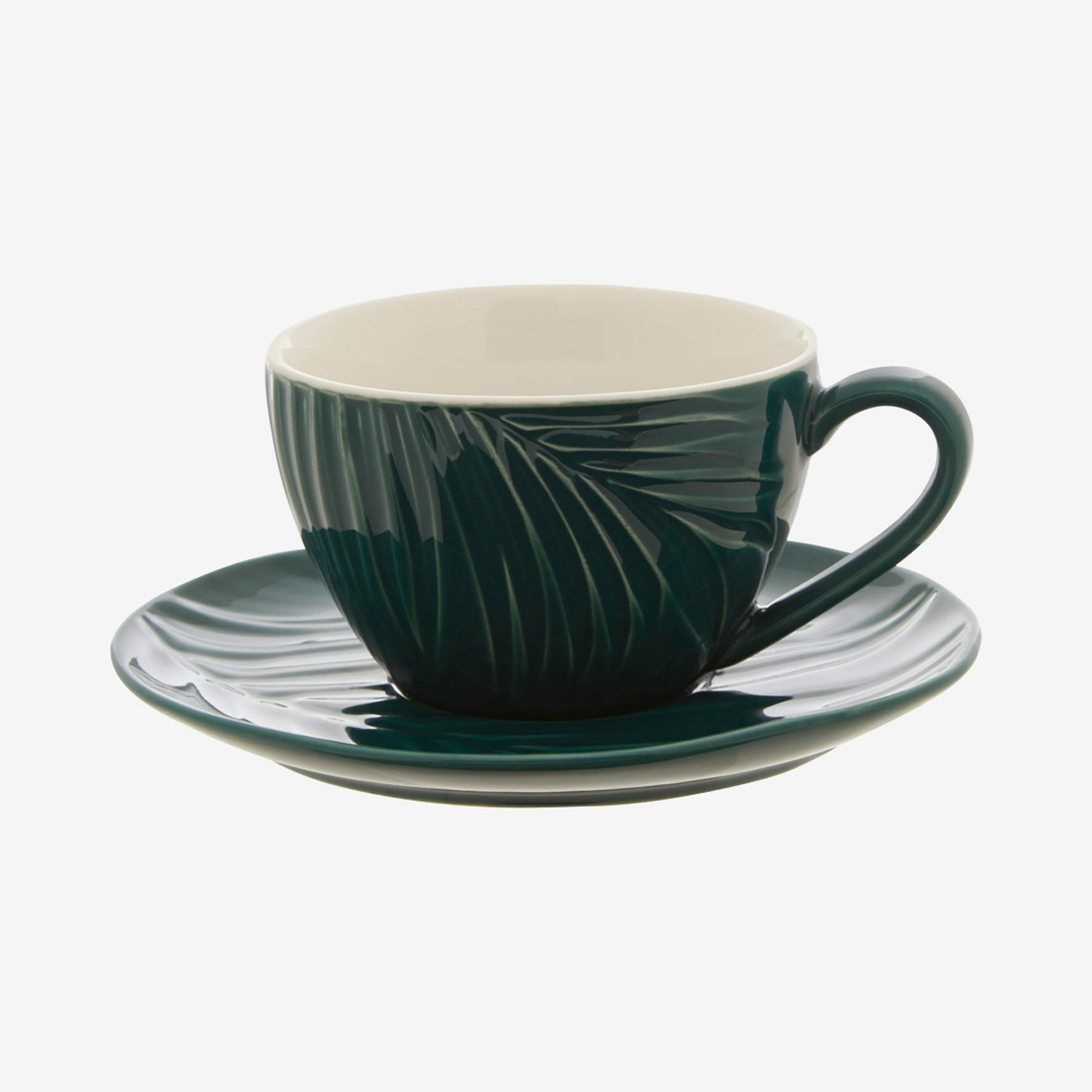 Bali Espresso Cup and Saucer - Dark Green by Fifty Five South