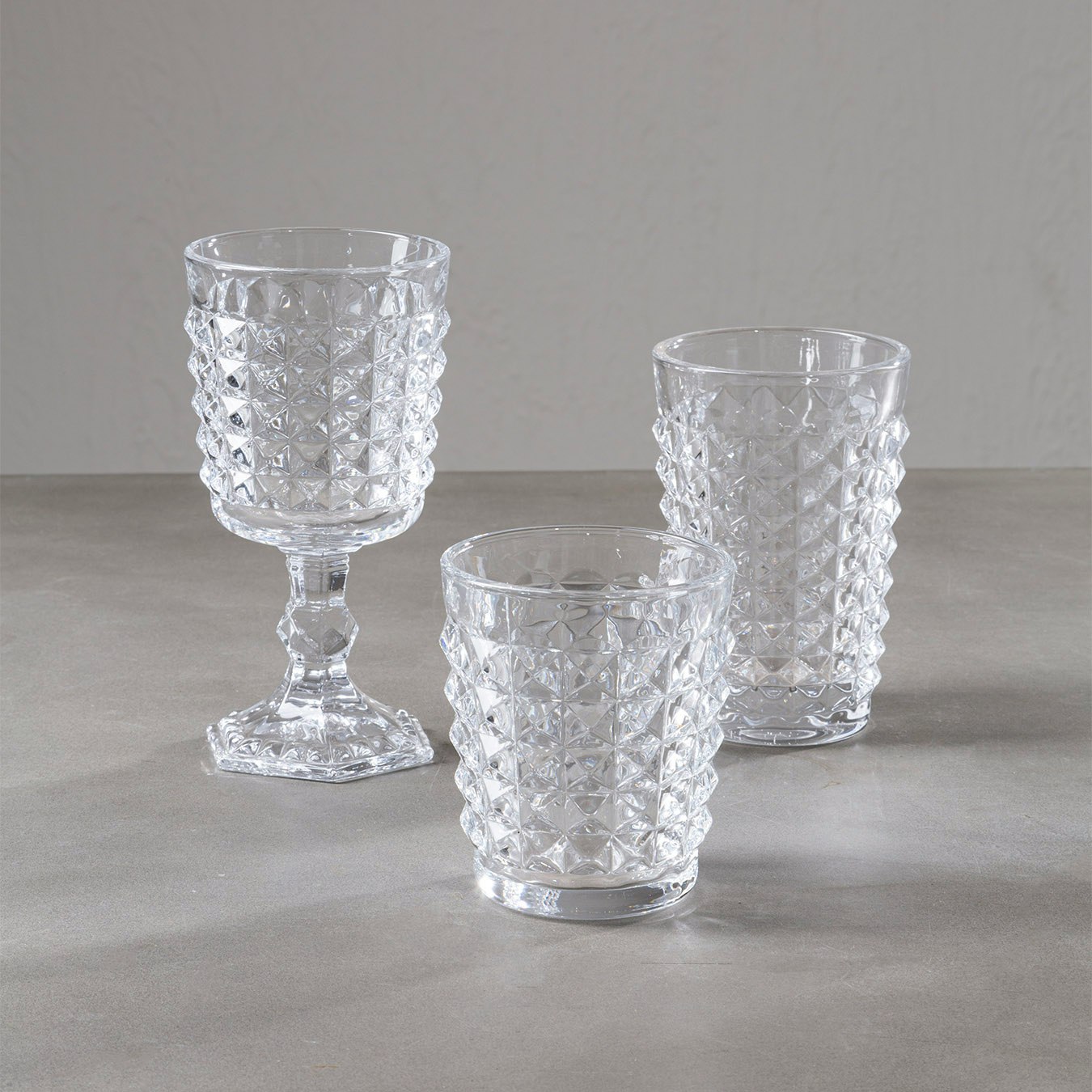 Pyramid Hi Ball Glasses - Clear - Set of 4 by Fifty Five South
