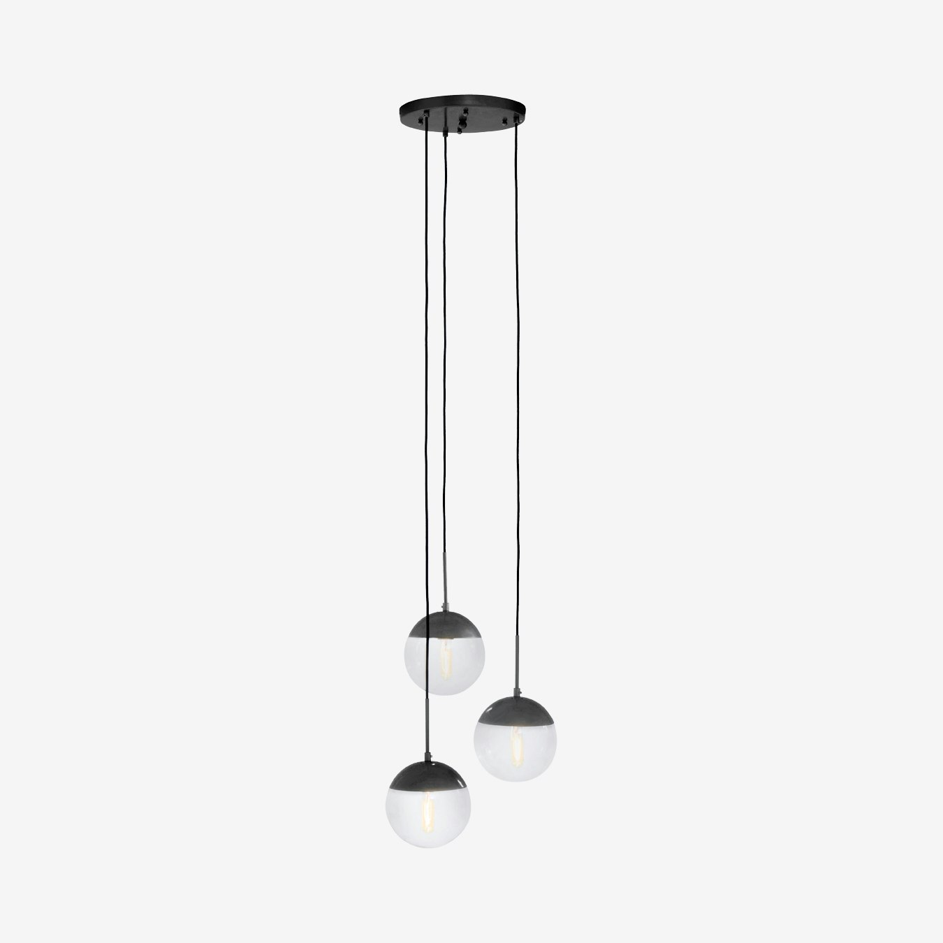 Revive 3 Pendant Light - Black by Fifty Five South