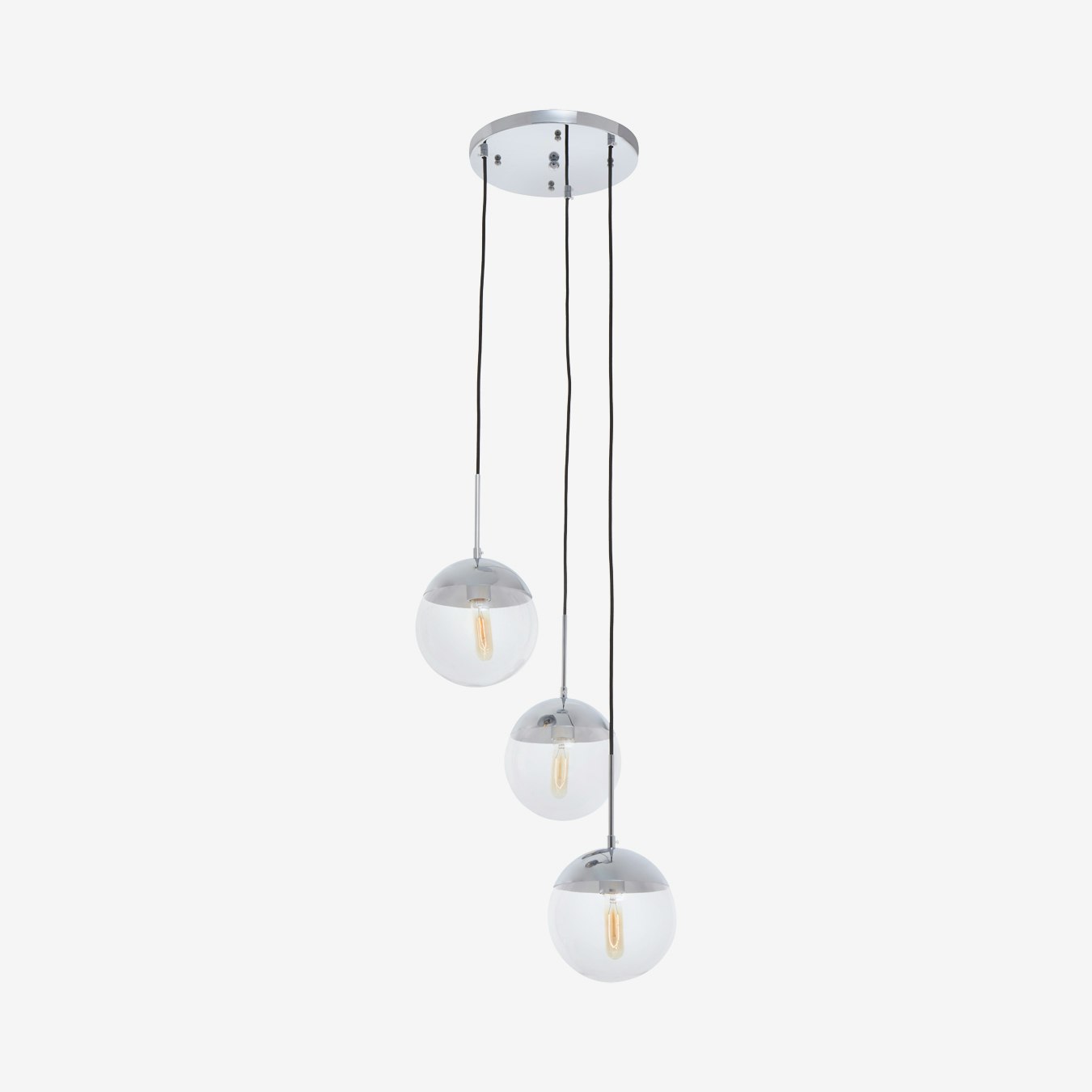 Revive 3 Pendant Light - Chrome by Fifty Five South