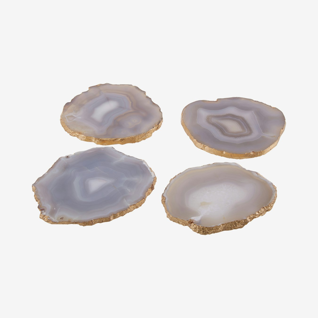 Coasters - Grey Agate / Gold - Set Of 4 by Fifty Five South