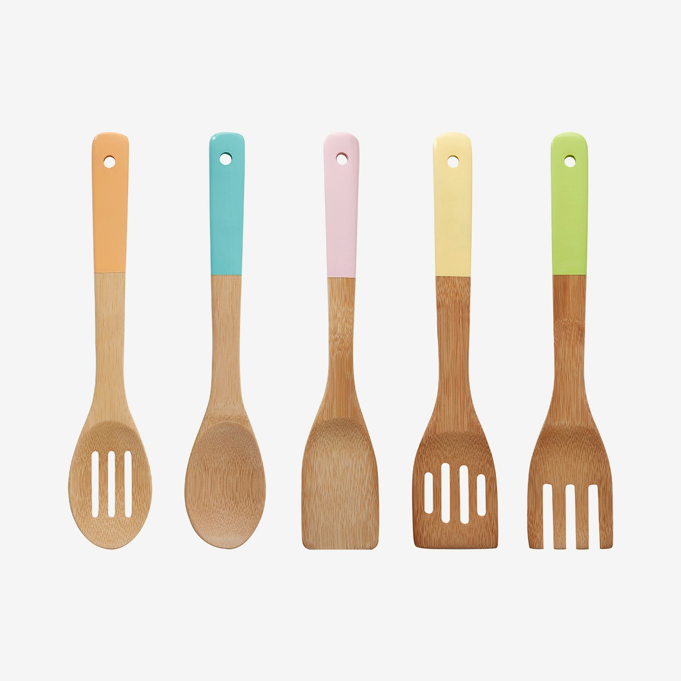 Kitchen Utensil Set - Pastel - Bamboo - Set of 5 by Fifty Five South