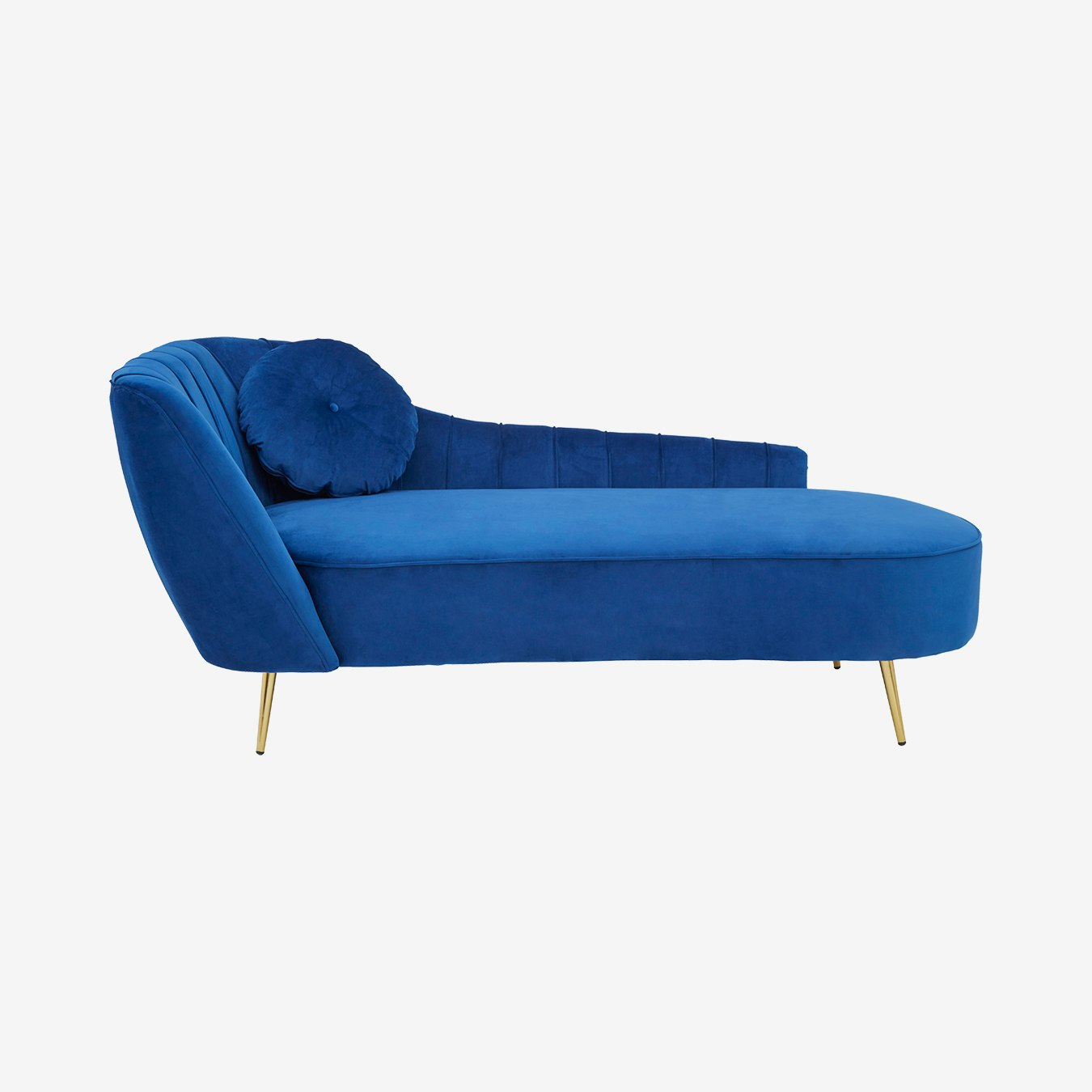 Feliza Left Arm Chaise Longue - Midnight - Velvet by Fifty Five South