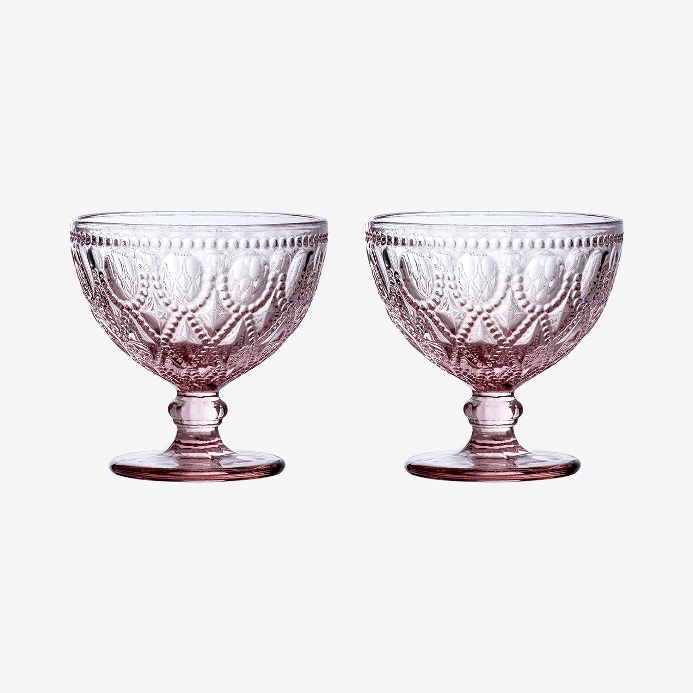 Fleur Sundae Dishes - Pink - Set of 2 by Fifty Five South