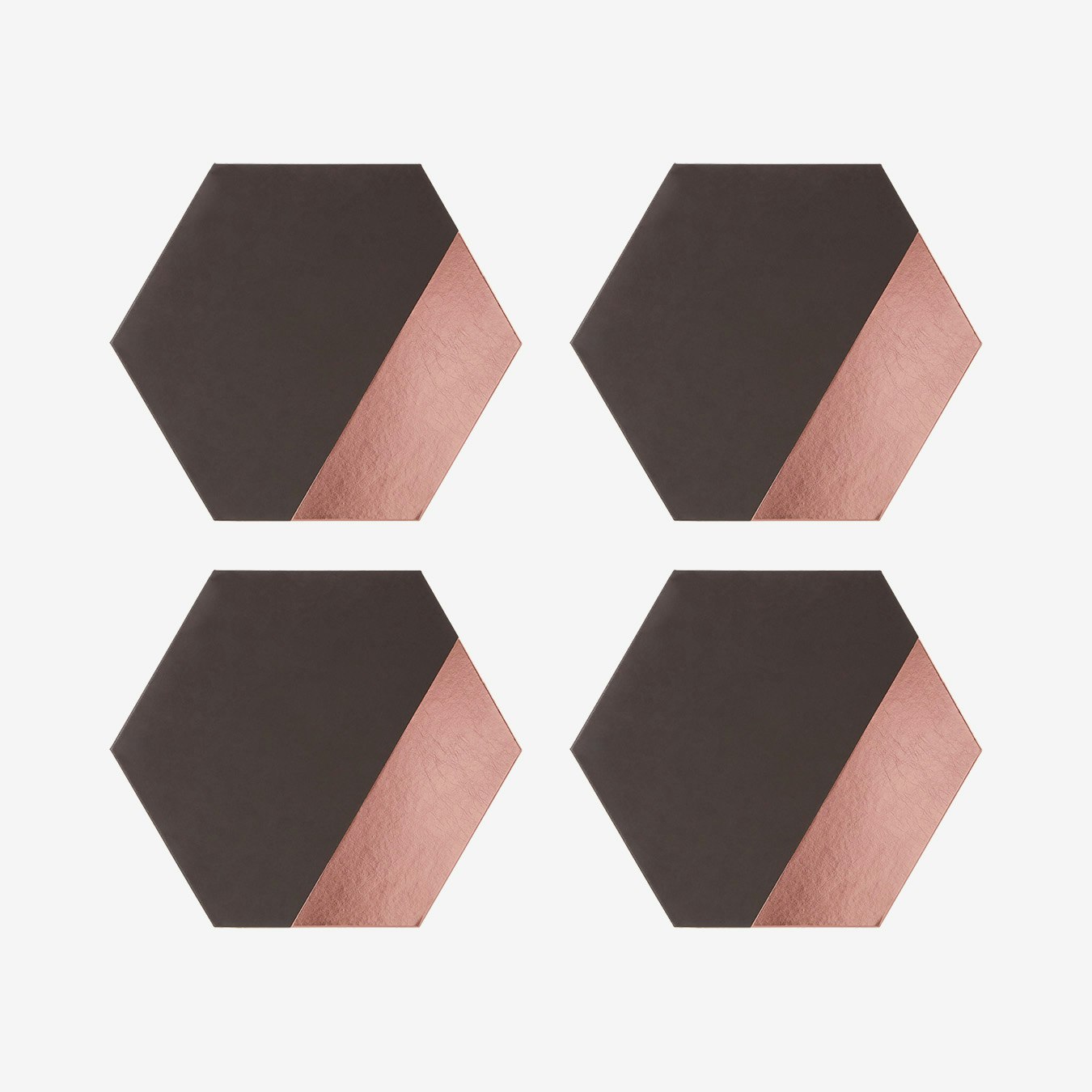 Geome Hexagonal Dipped Placemats - Grey / Rose - Set of 4 by Fifty Five South
