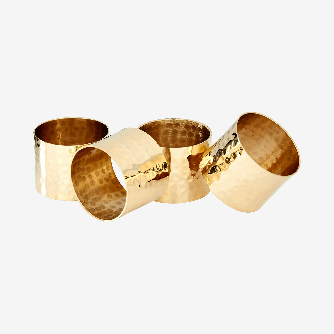 Napkin Rings - Hammered Brass - Set of 4 by Fifty Five South