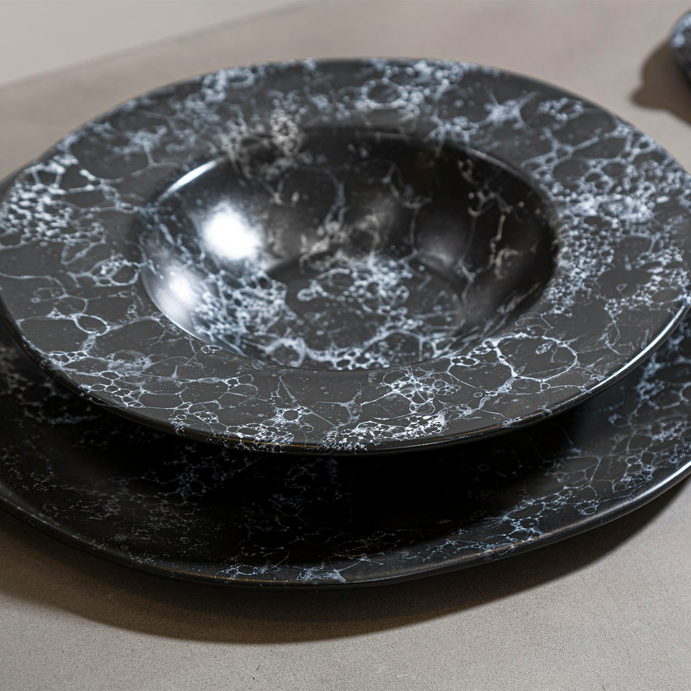 Hygge Pasta Bowl - Black Faux Marble by Fifty Five South
