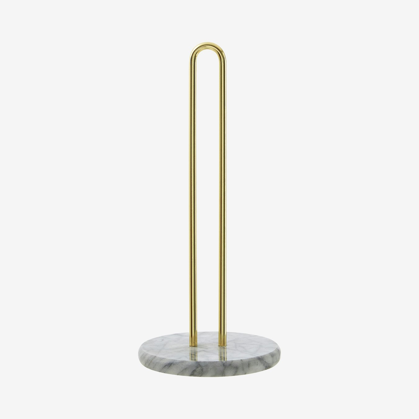 Kitchen Roll Holder - White Marble / Brass by Fifty Five South
