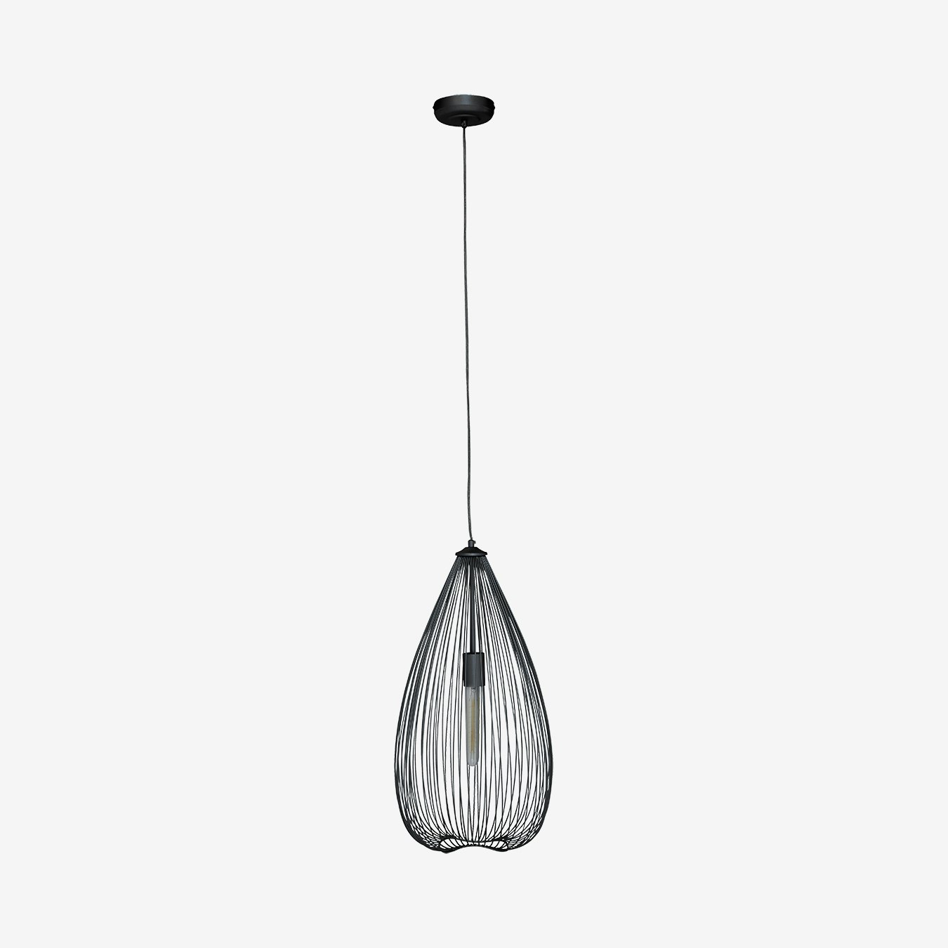 Lavis Teardop Pendant Light - Black - Iron by Fifty Five South